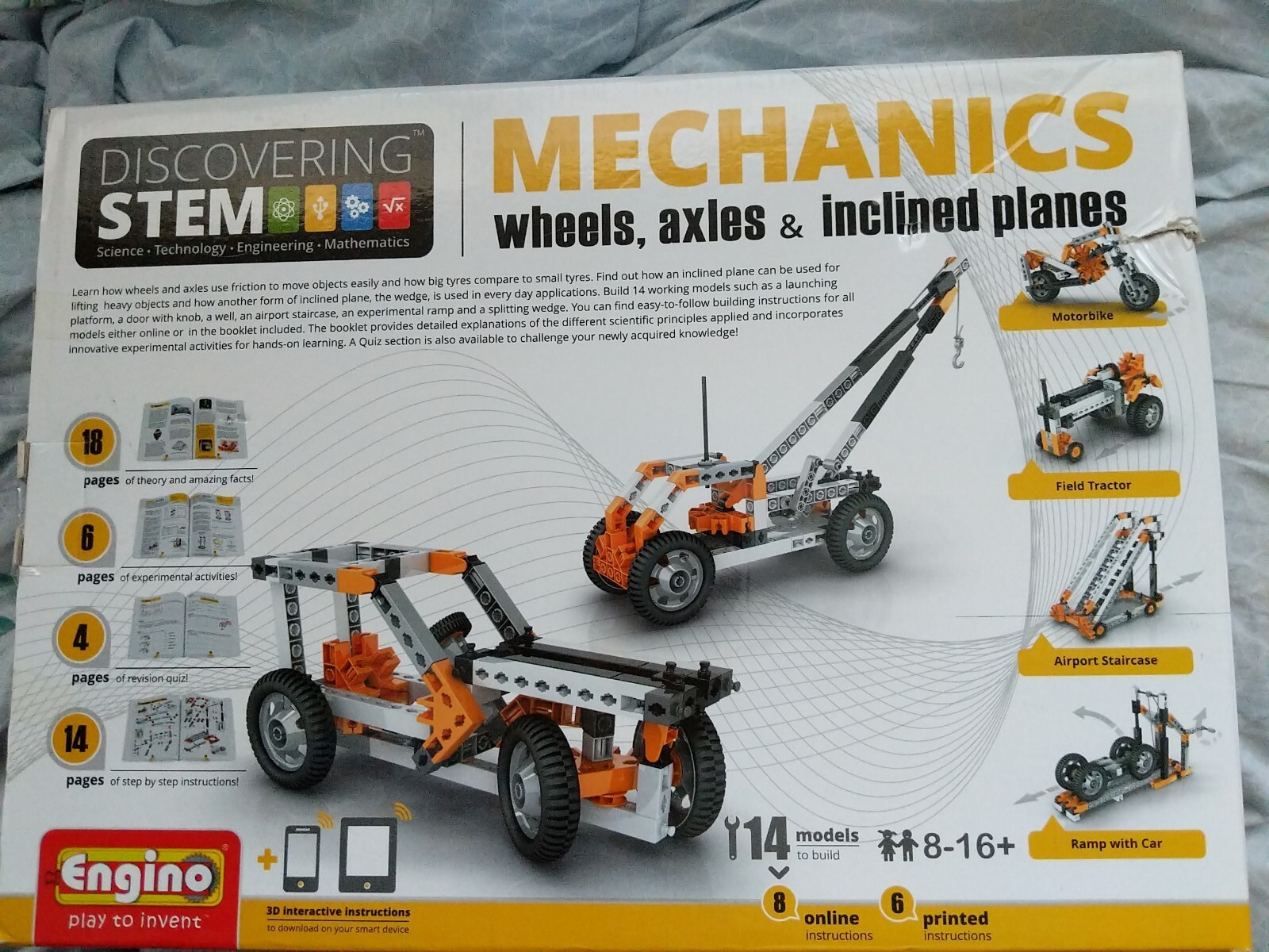 Mechanics Wheels Axles Inclined Planes Construction Toy Engino Stem 14 Models