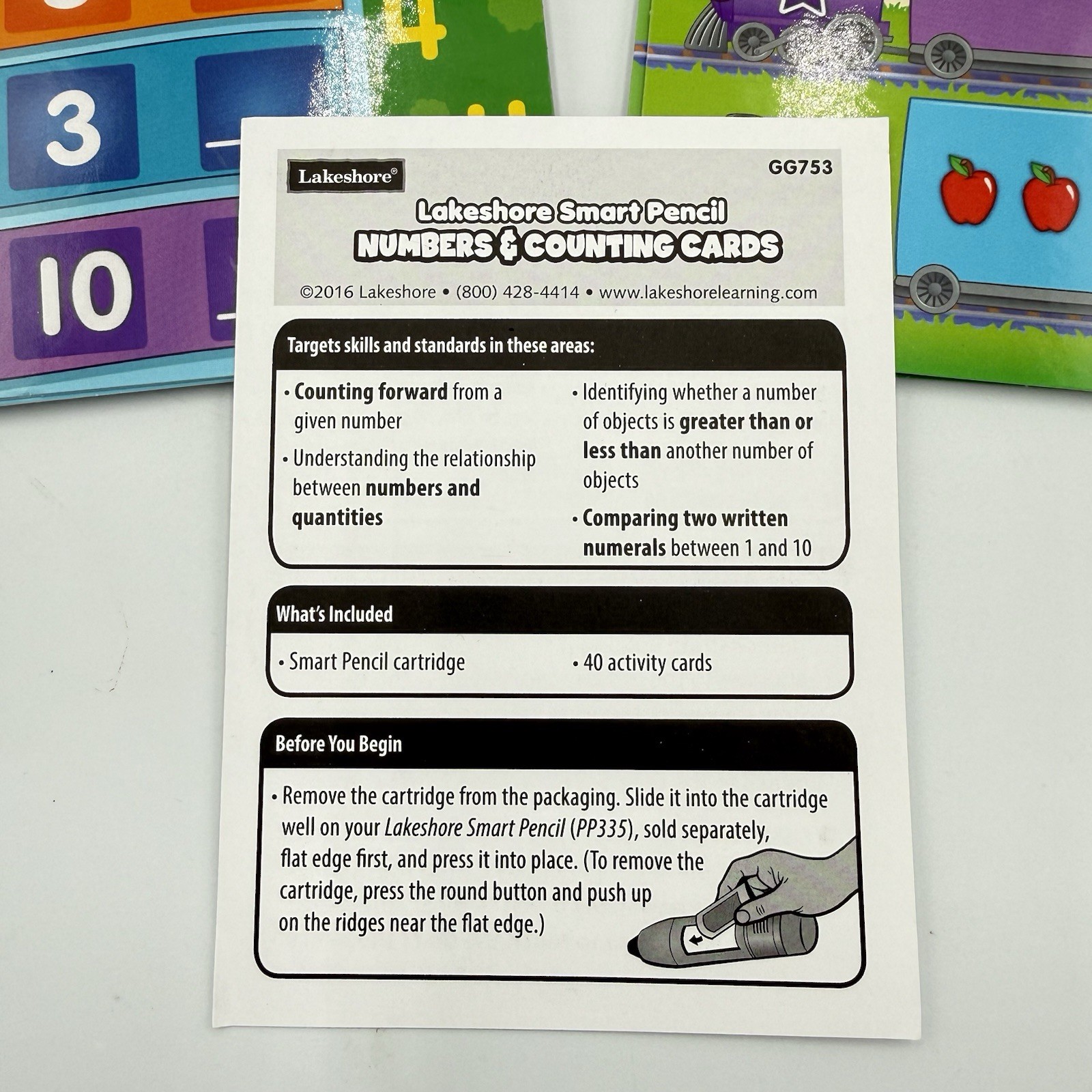 Lakeshore Smart Pencil – Numbers & Counting Cards 40 Cards GG753 COMPLETE