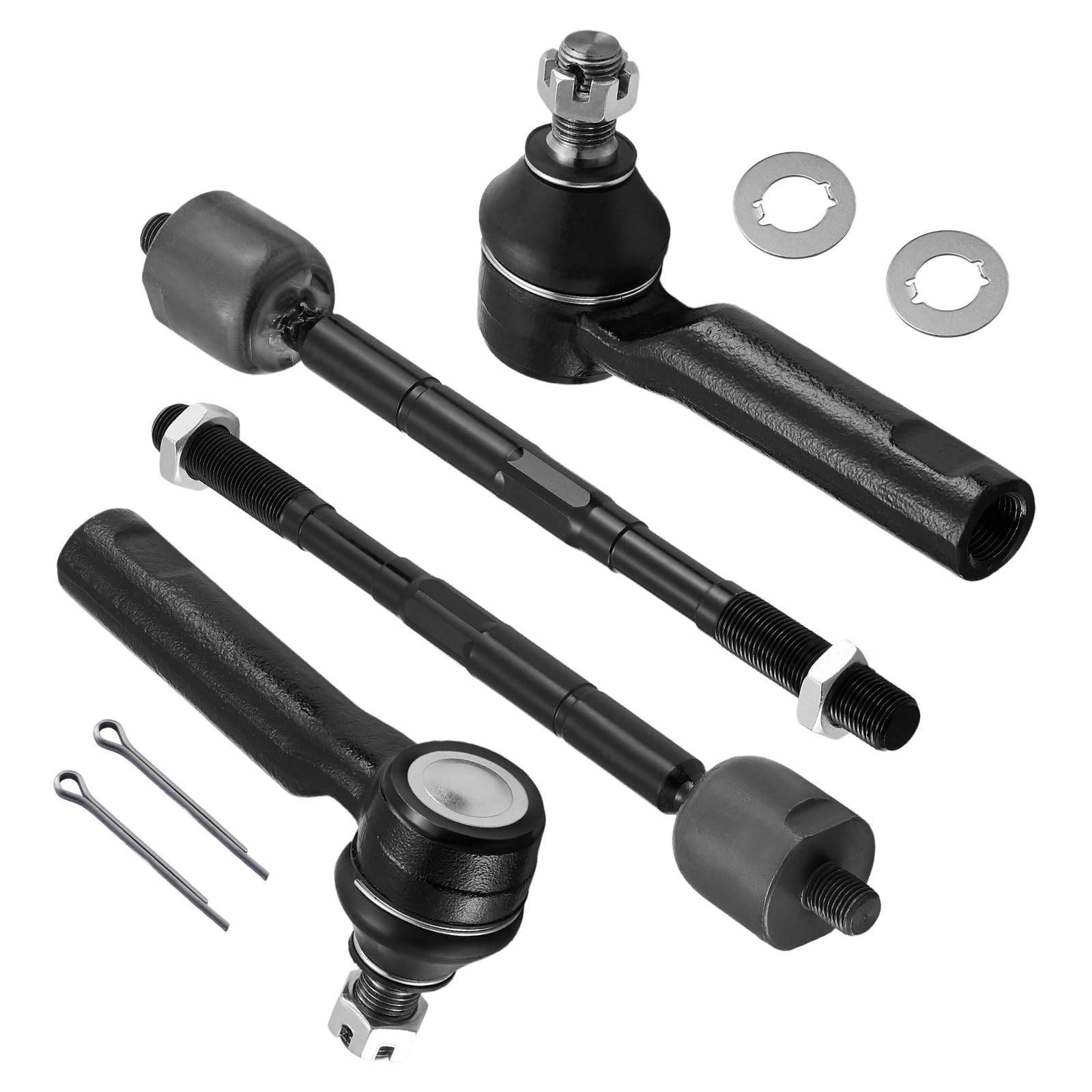 4PCS ES80895 EV800529 Front Inner/Outer Tie Rod Ends Kit Compatible with Toyo…