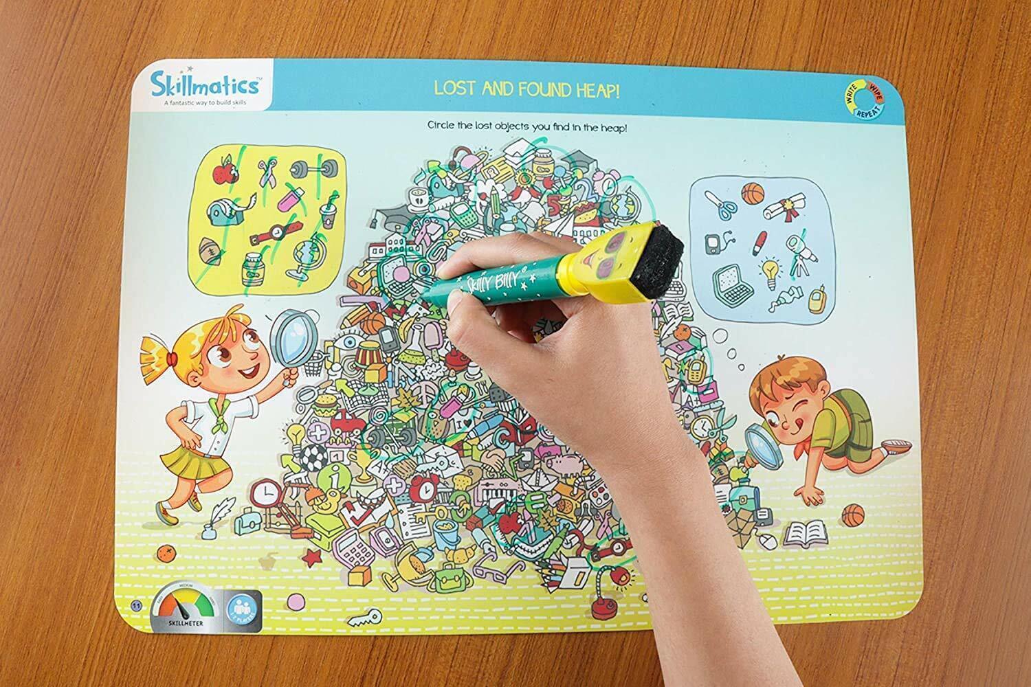 Educational Game Skill Games Reusable Activity Mats with 2 Marker Pen