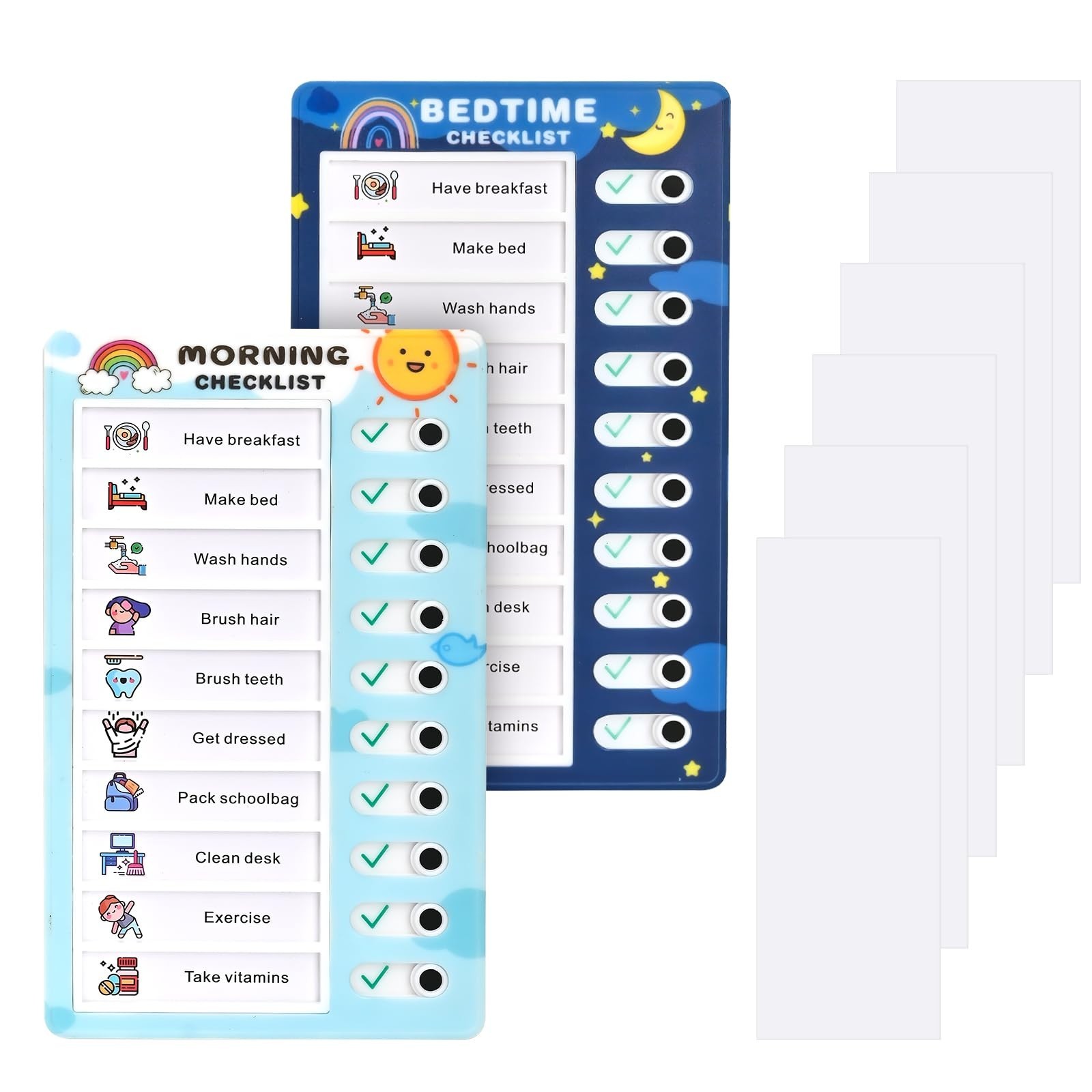 Upgrade 2 Pcs Chores Chart for Kids – Daily Routine Chore Chart for Kids Chore C