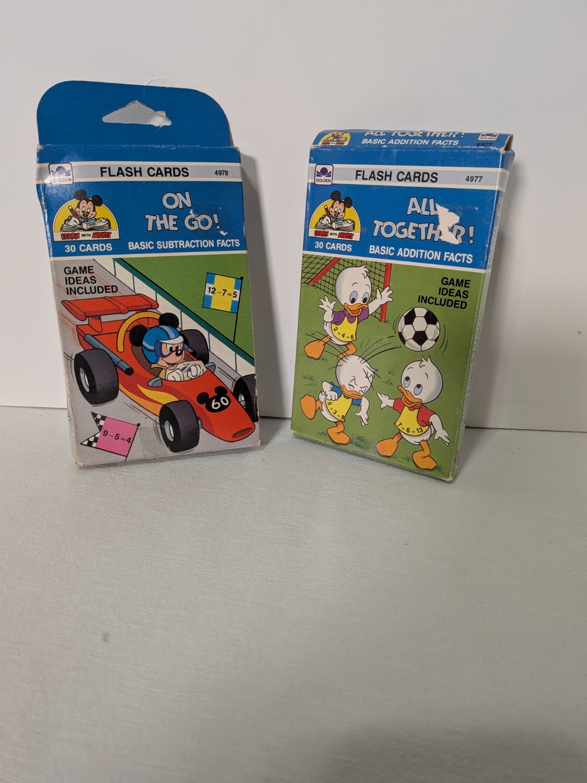 Vintage Disney-Themed Educational Addition and Subtraction Flash Cards by Golden
