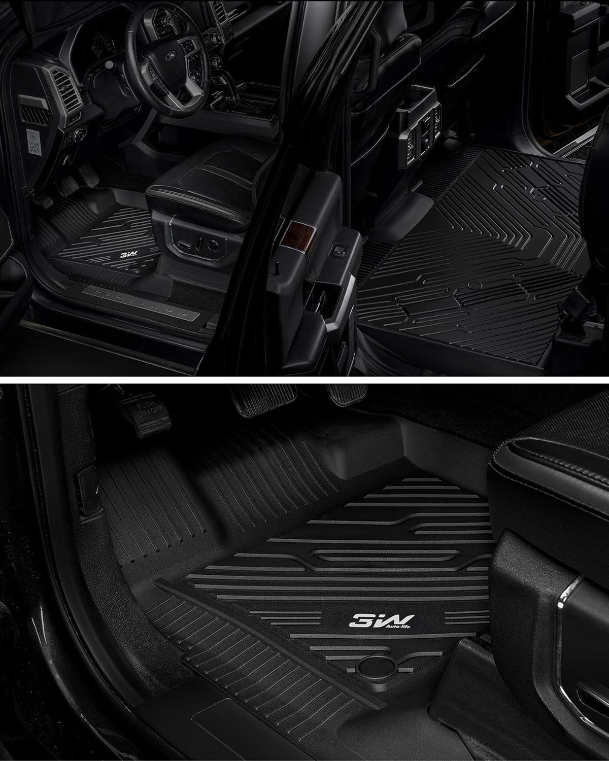 3W Floor Mats for Ford F-150 2015-2025 2026 & F150 Lightning 2022-2025 SuperCrew