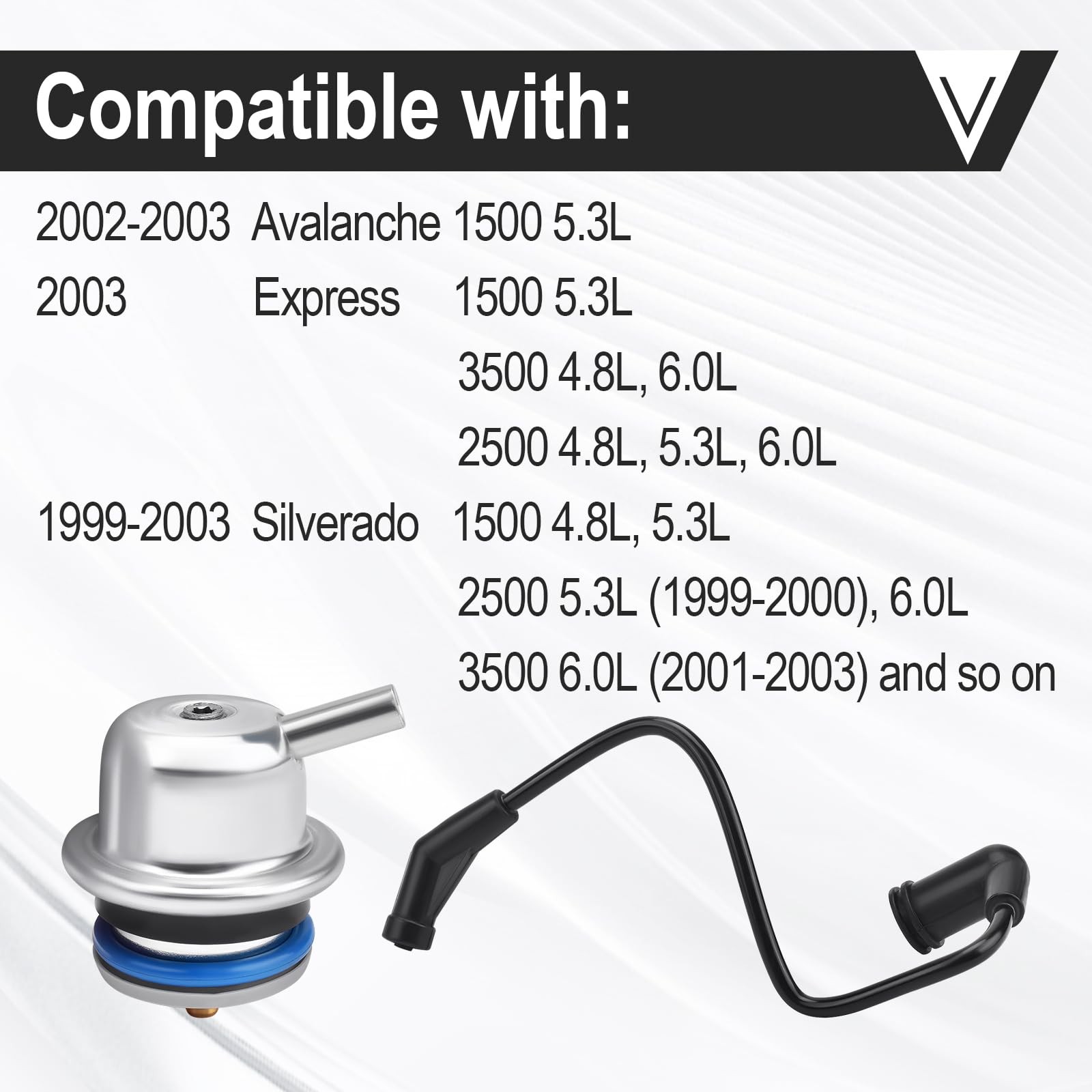 Fuel Injection Pressure Regulator w/Vacuum Line Fits for Chevy Avalanche…