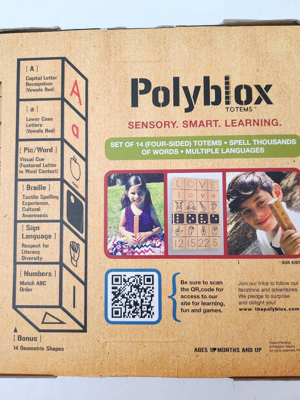 Polyblox Totems Montessori Learning S.T.E.M Spelling Homeschool Wood Blocks