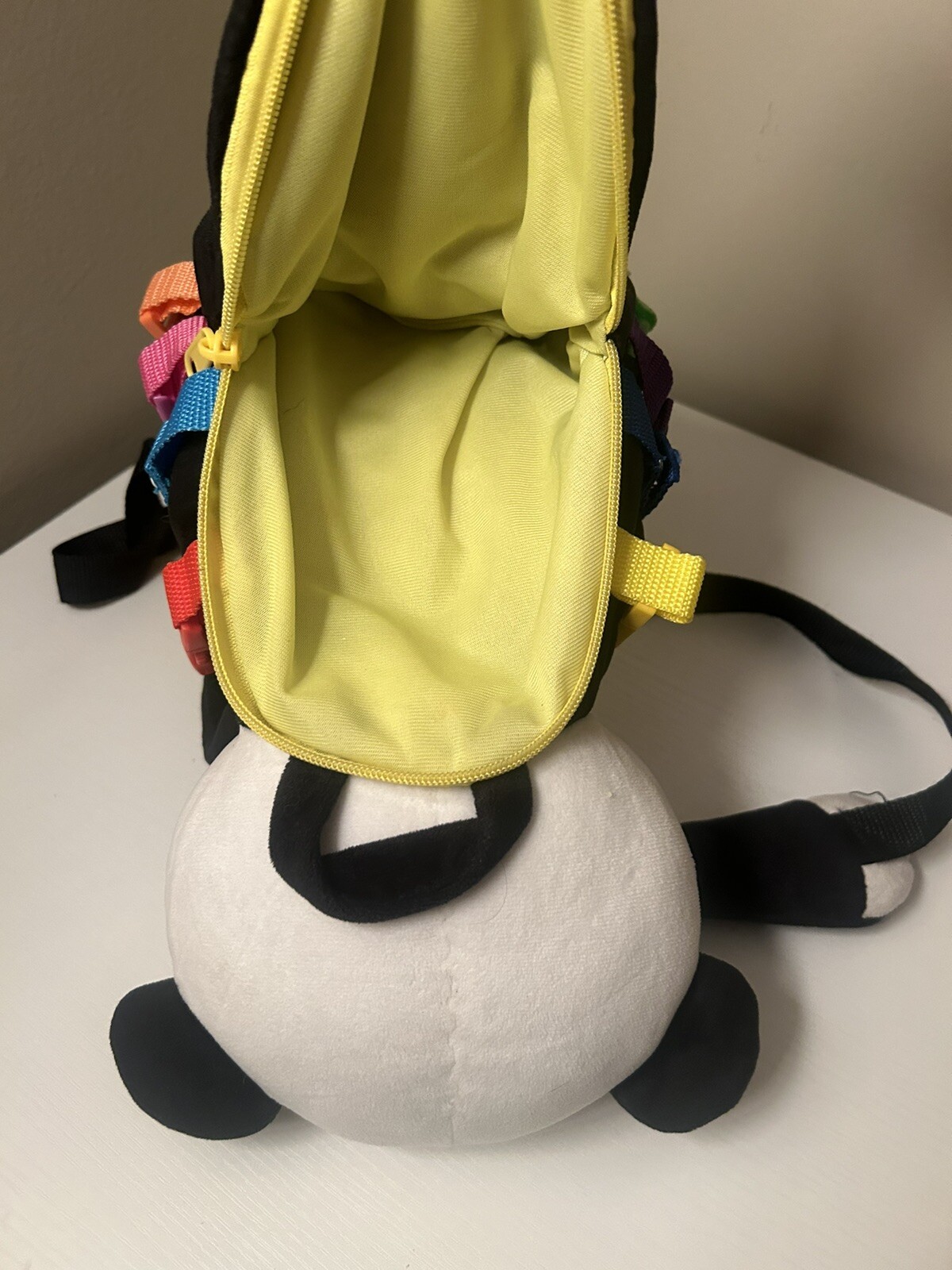 Buckle Toys Panda Backpack – Motor Skill Development Toy – Plush Learning Toy