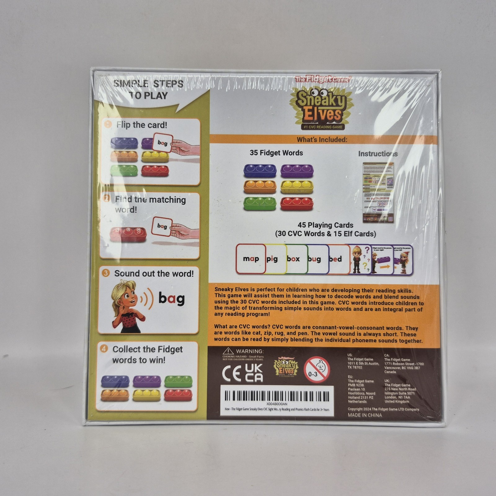 Sneaky Elves, CVC Sight Words Game, Pop Sensory Toy to Learn and Spell, Educa…