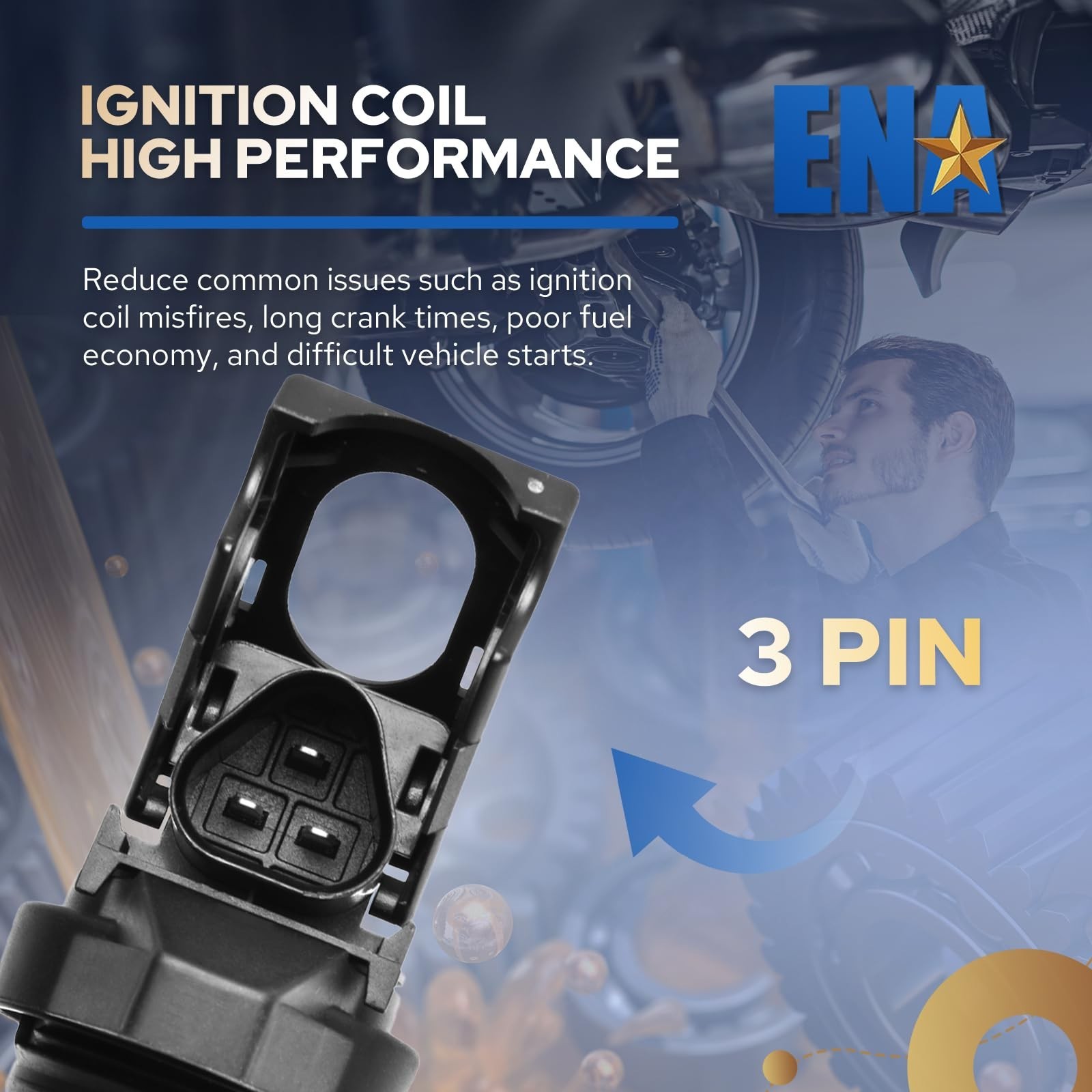 ENA Set of 6 Ignition Coil Pack Compatible with BMW 128i 135i 323i 325i 330i …
