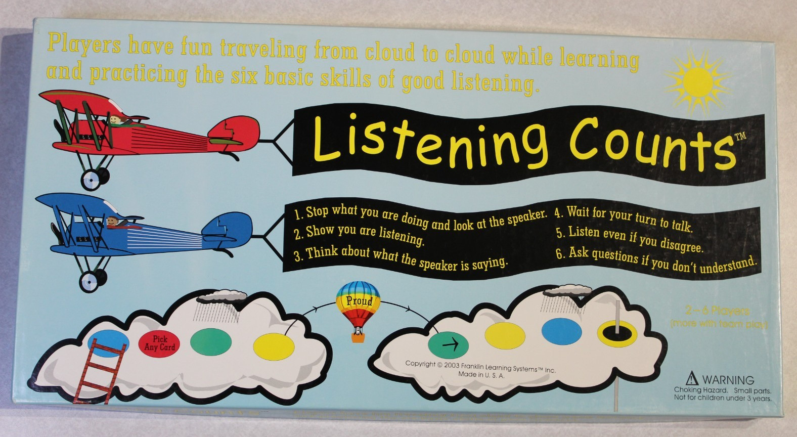 Homeschool Franklin Learning System Listening Counts 1-4 Interactive Board Game