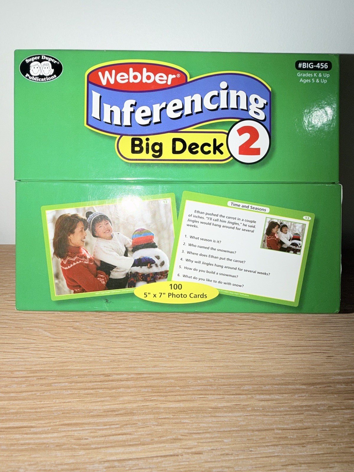 Webber Inferencing Big Deck 2 Photo Cards, 100 5×7, BIG-456, Ages 8+, Green