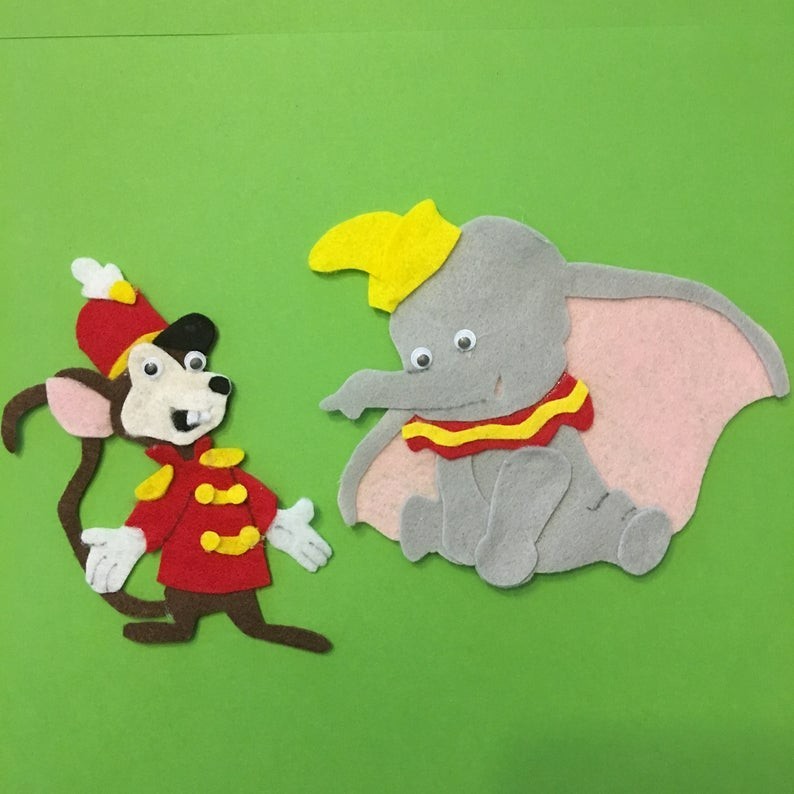 Dumbo the Elephant Handcrafted Characters for Felt Board Play