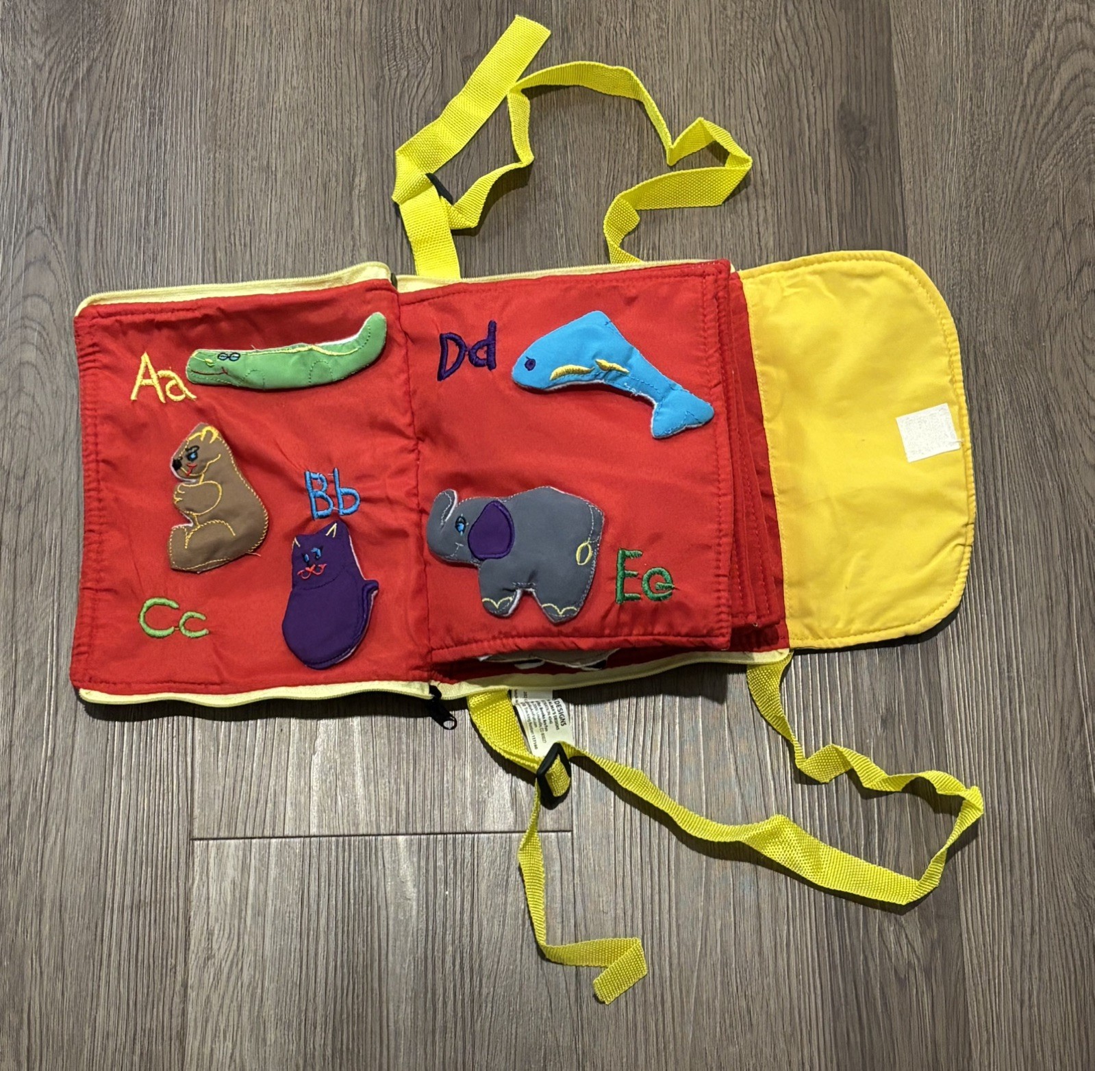 My Animal ABC Learning Alphabet Toddler Backpack Cloth Book Alma’s Designs GC!