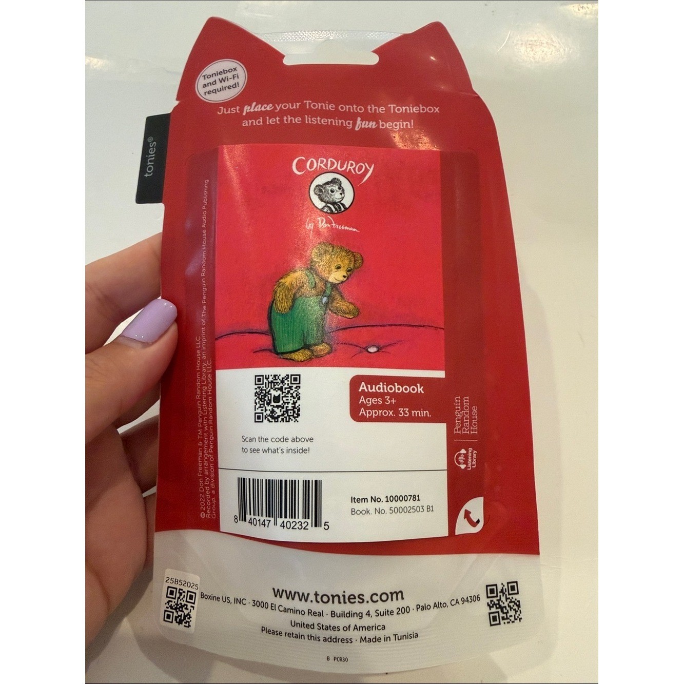 NWT Tonies Corduroy has Bear Audio Character