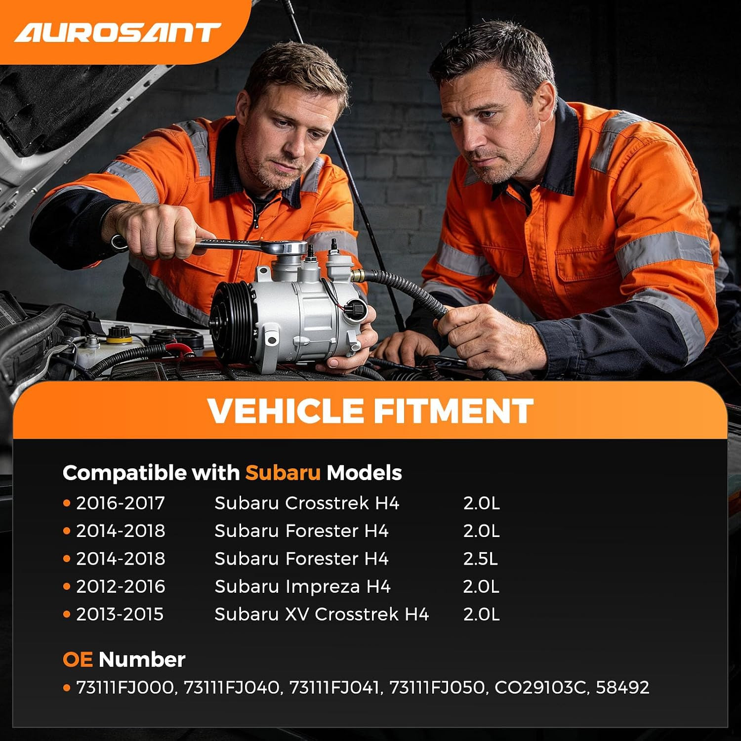AC Compressor Compatible with Subaru Crosstrek 2016-2017 2.0L,Forester 2014-2018