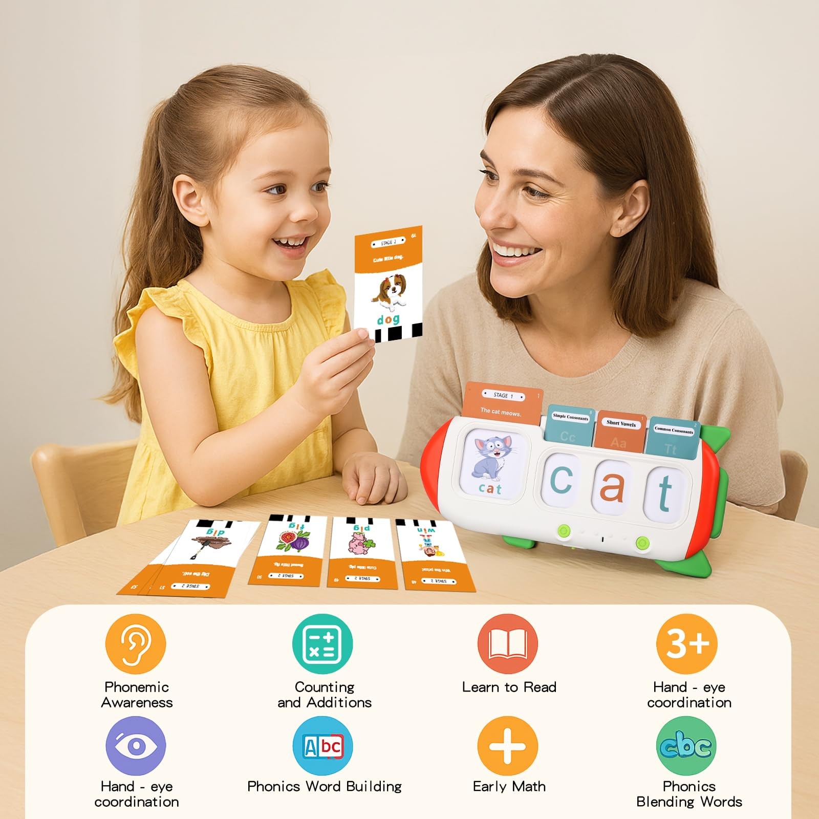 Phonics Flash Cards for Kids 3-8 – Learn to Read, Letter Sounds & Word Blendi…