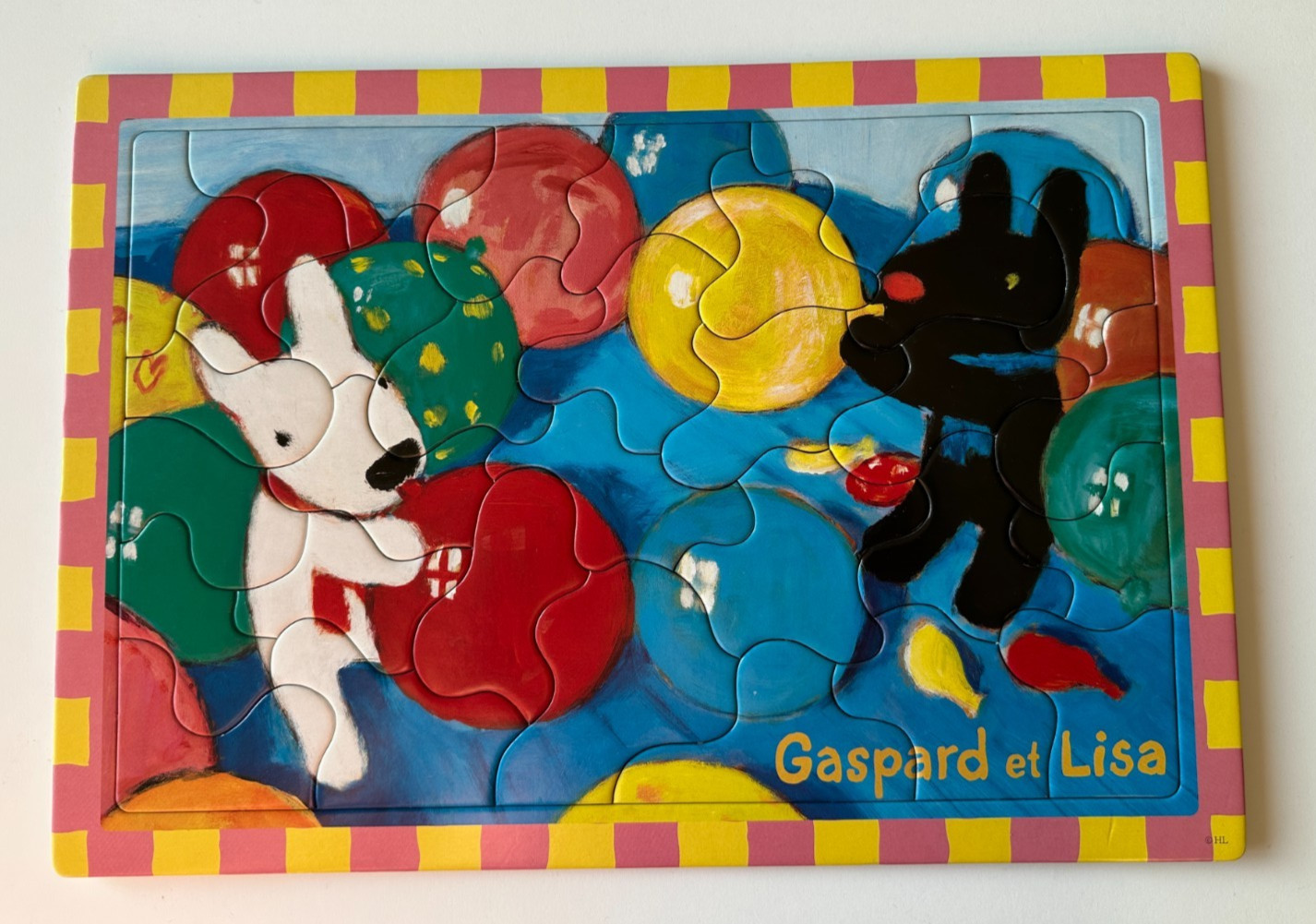 Kids Hello Kitty at Park and Gaspard & Lisa Balloon puzzle 32 piece EUC Japanese