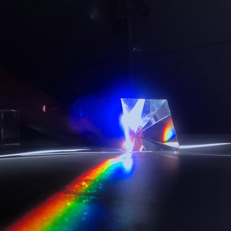 Rainbow Optical Glass Crystal Pyramid Prism for Science Survey Light Spectrum