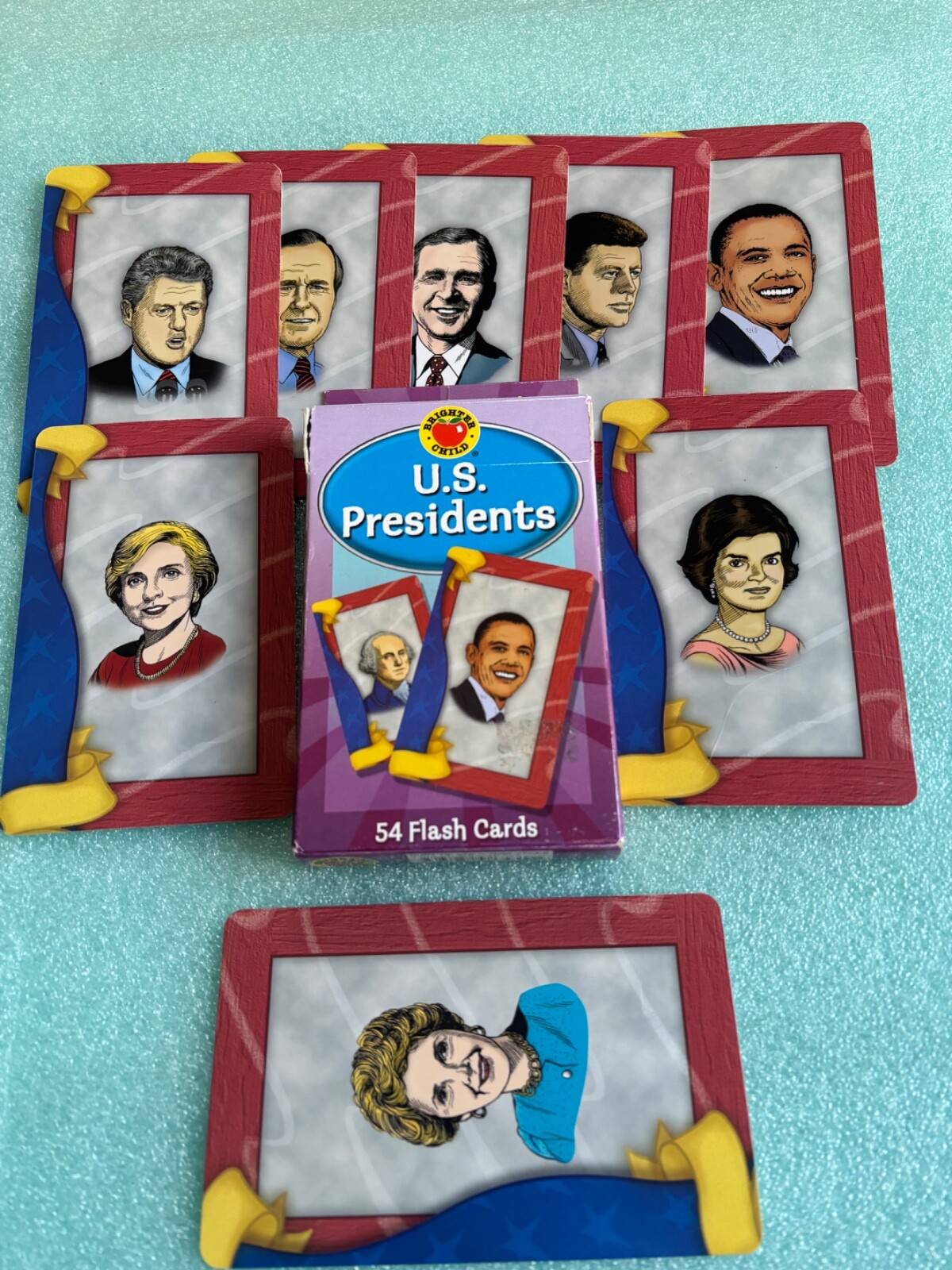 U.S. PRESIDENTS POCKET EDUCATIONAL FLASH CARDS~ OBAMA CLINTON BUSH HILIARY