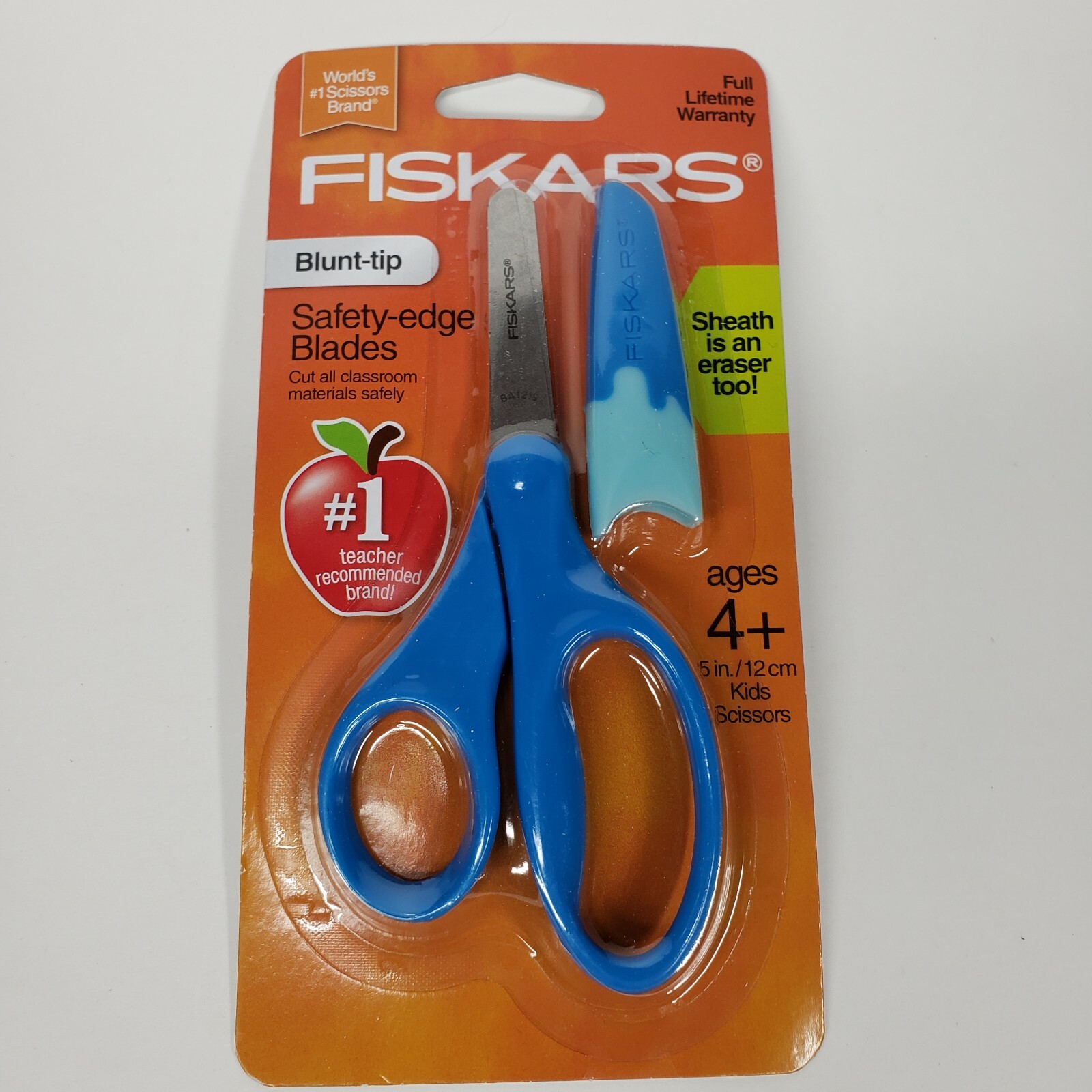 Scissors +4 Ages Fiskars Safety Blunt-tip Edge Blade Scissors with Sheath
