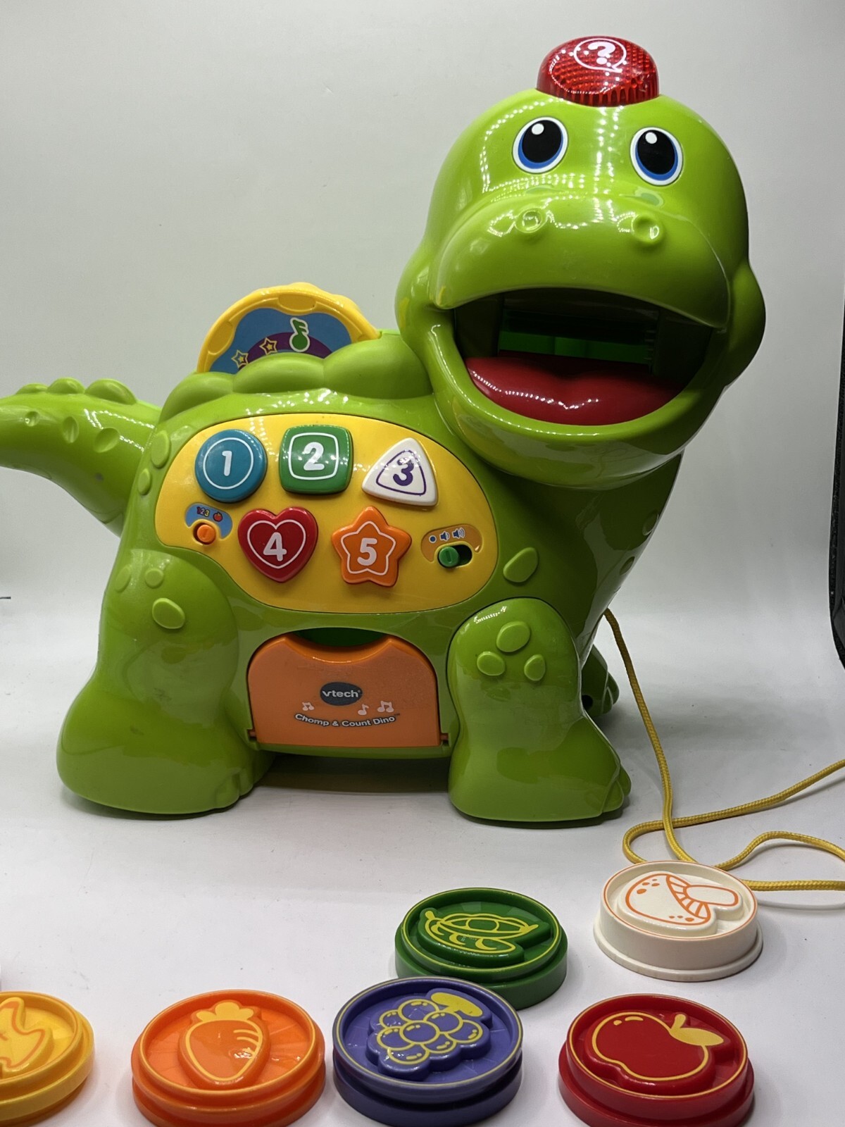Vtech Chomp Count Dino 7 Chip Interactive Learning Toddler Toy 12″ Lights Music