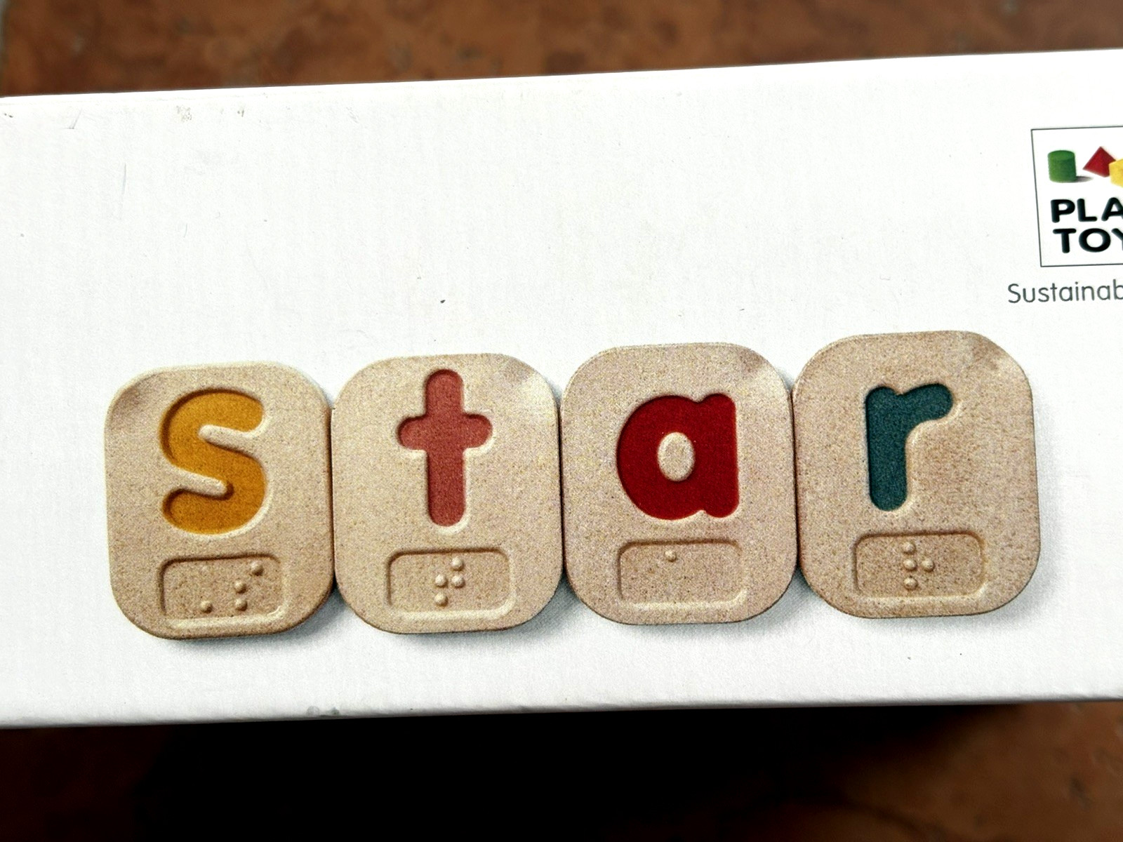 Braille Alphabet A-Z(#5671)by PlanToys,26 Two Sided Wood Pcs.Letters+Braille New