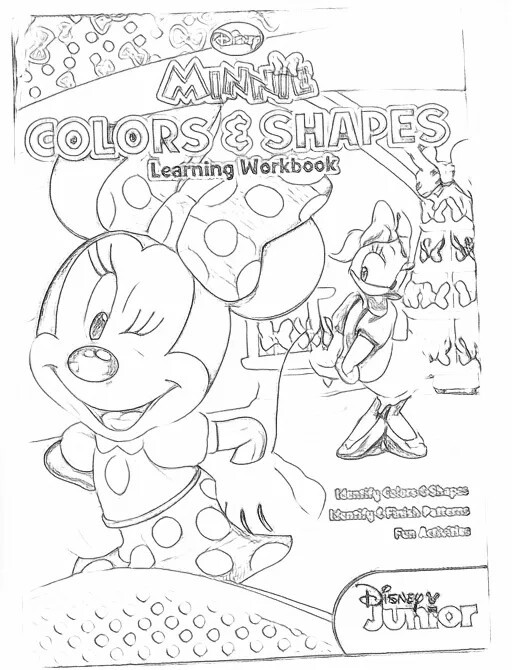Disney Princess Math, Coloring Pages, Crayons & Minnie Colors, Shapes: Set of 4