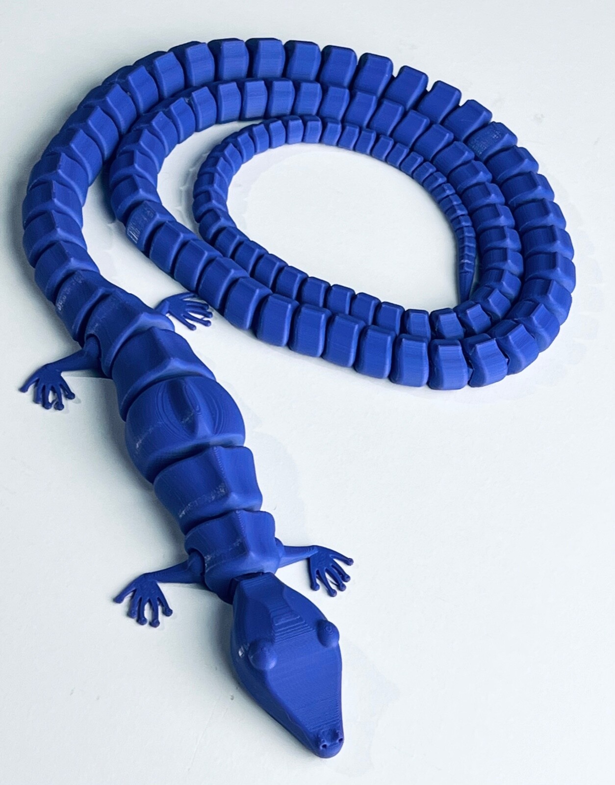 3D Printed Long Tailed Gecko Fidget Toy 42 inch long lizard custom colors