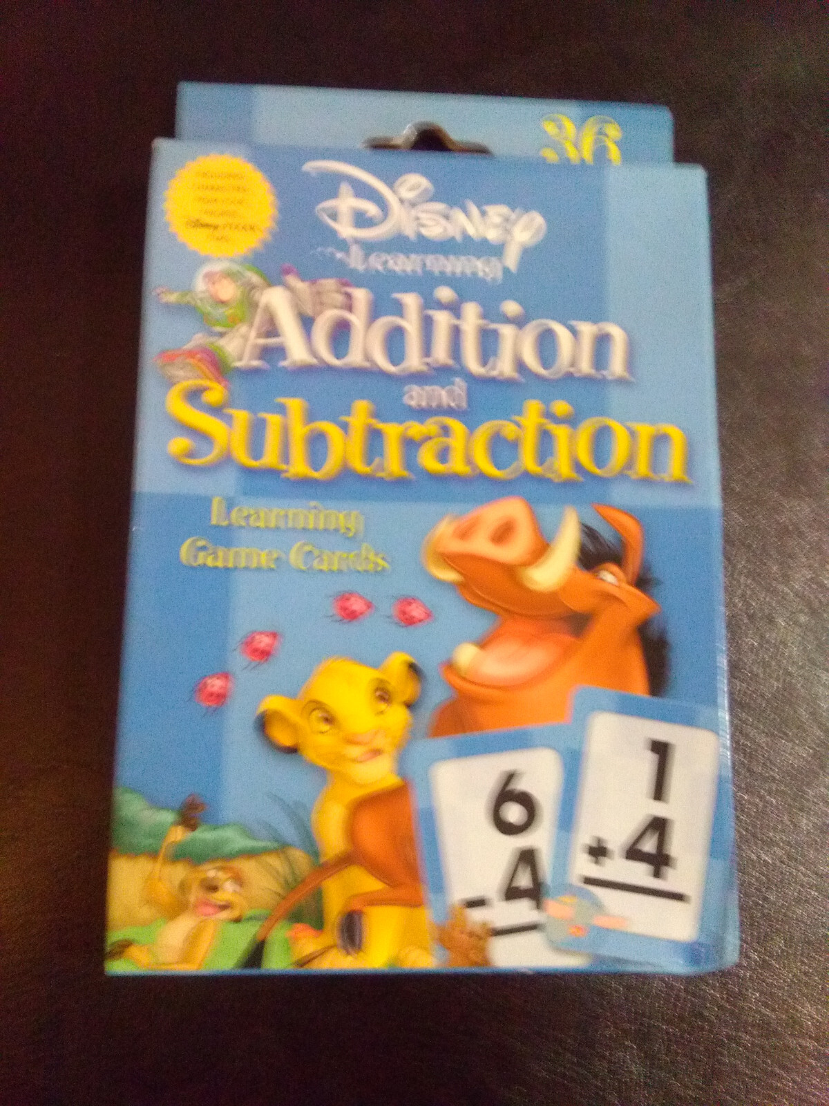 DISNEY MATH & PHONICS FLASH CARDS ADDITION, SUBTRACTION, MULTIPLICATION, PHONICS