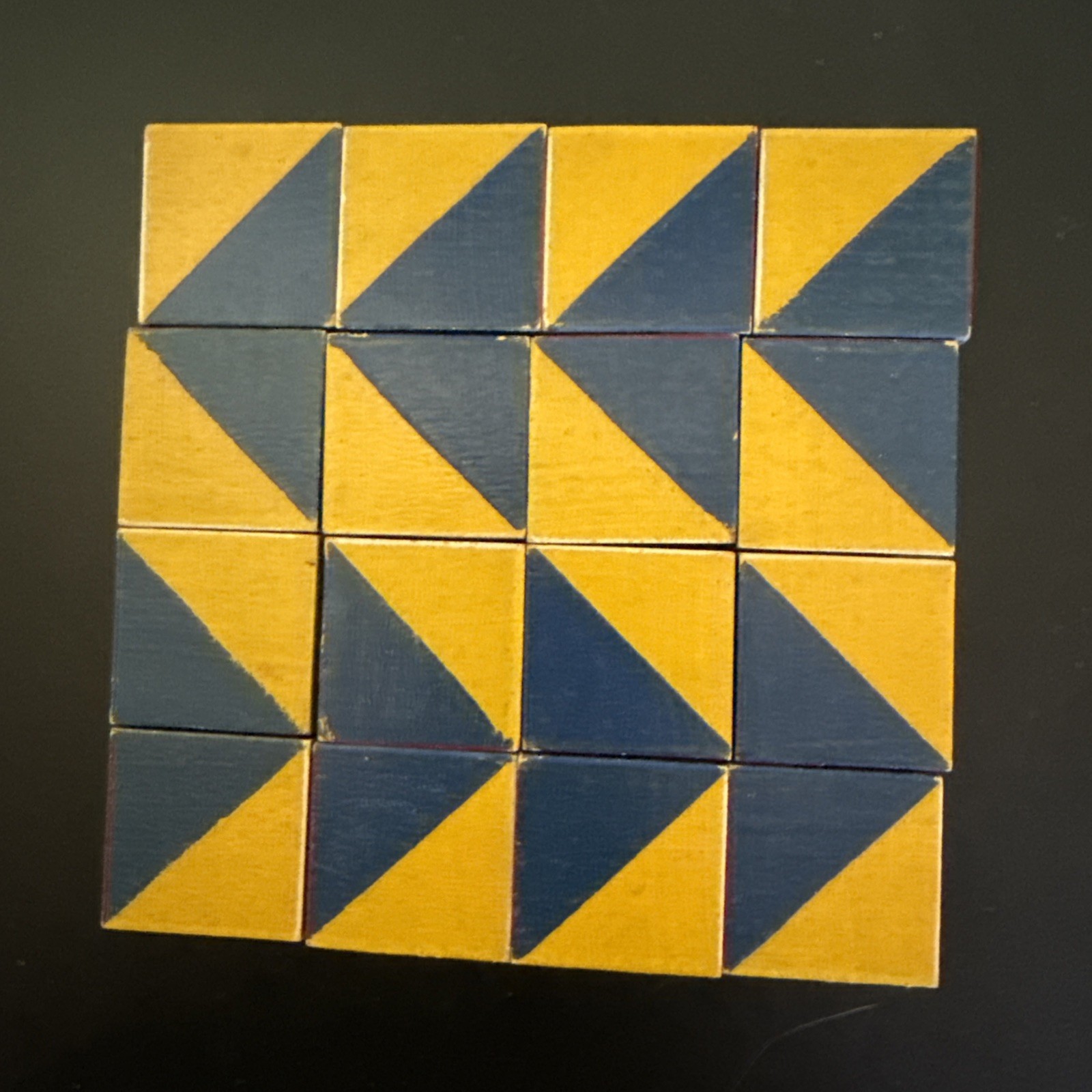 Vintage WBI Block Design Test – 16 Blocks – Kohs Style Wechsler IQ Test w/Box