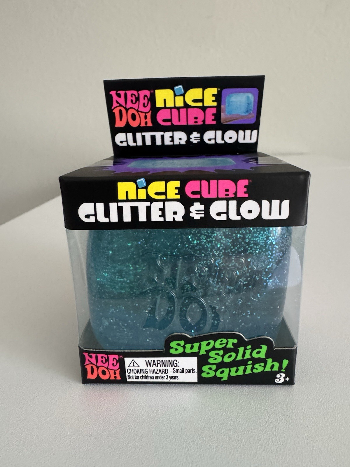 NeeDoh Nice Cube Glitter & Glow Lot of 2 New Sealed Squish Toy