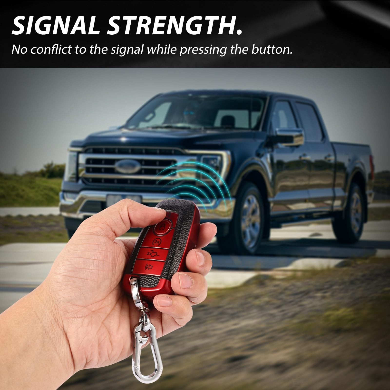 for Ford Key Fob Cover F150 Accessories, Key Fob Cover Case Shell for Ford Ex…