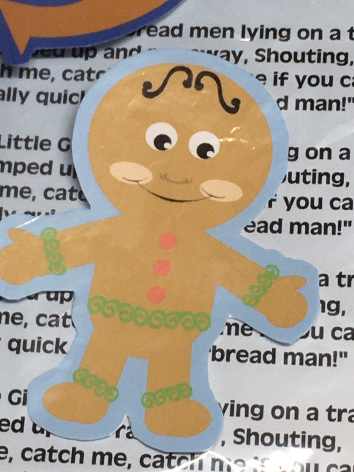 FIVE LITTLE GINGERBREAD MEN – LAMINATED – FLANNEL FELT STORY and PIECES