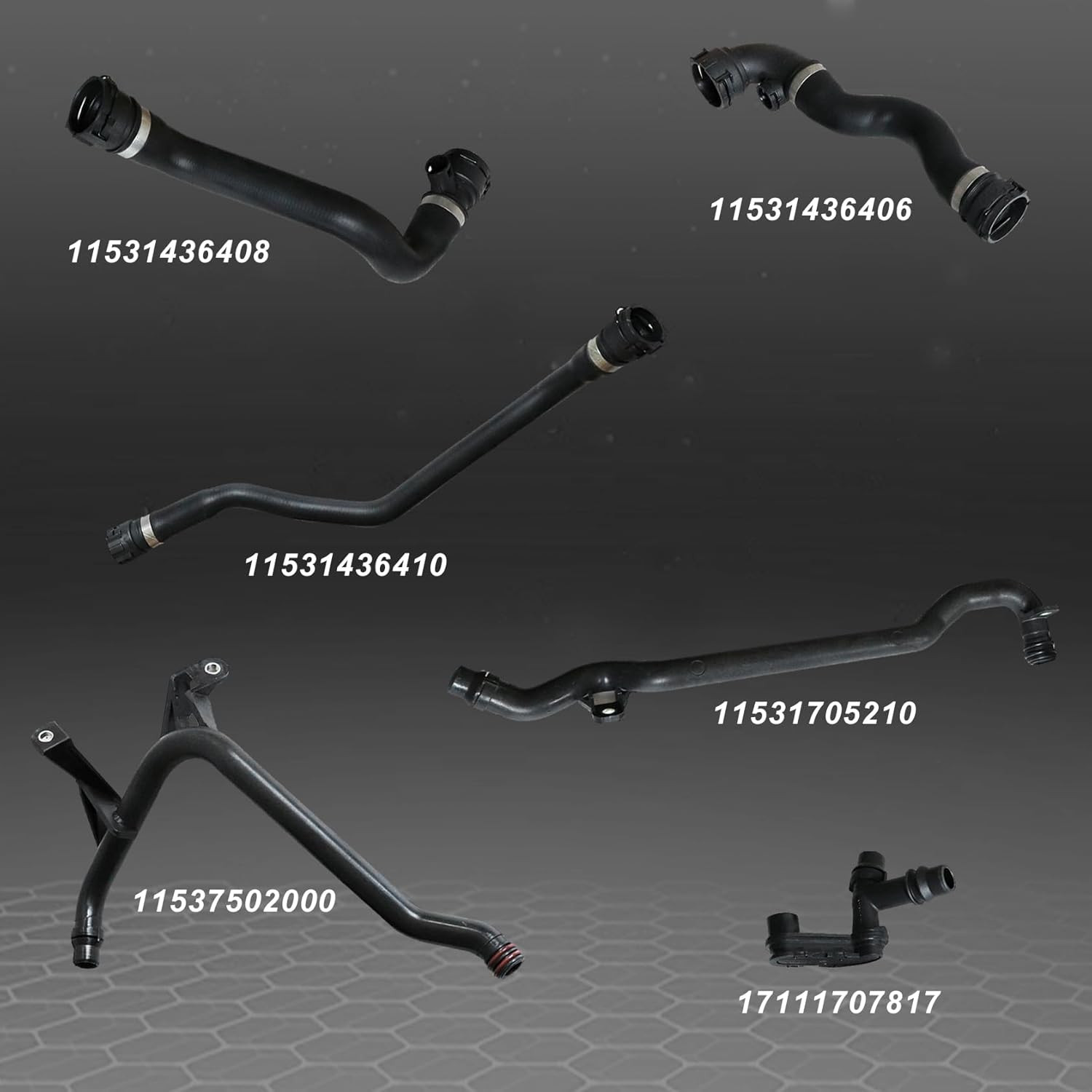 7Pcs Set Expansion Tank Coolant Radiator Hose Kit Compatible with BMW 325Ci 325I