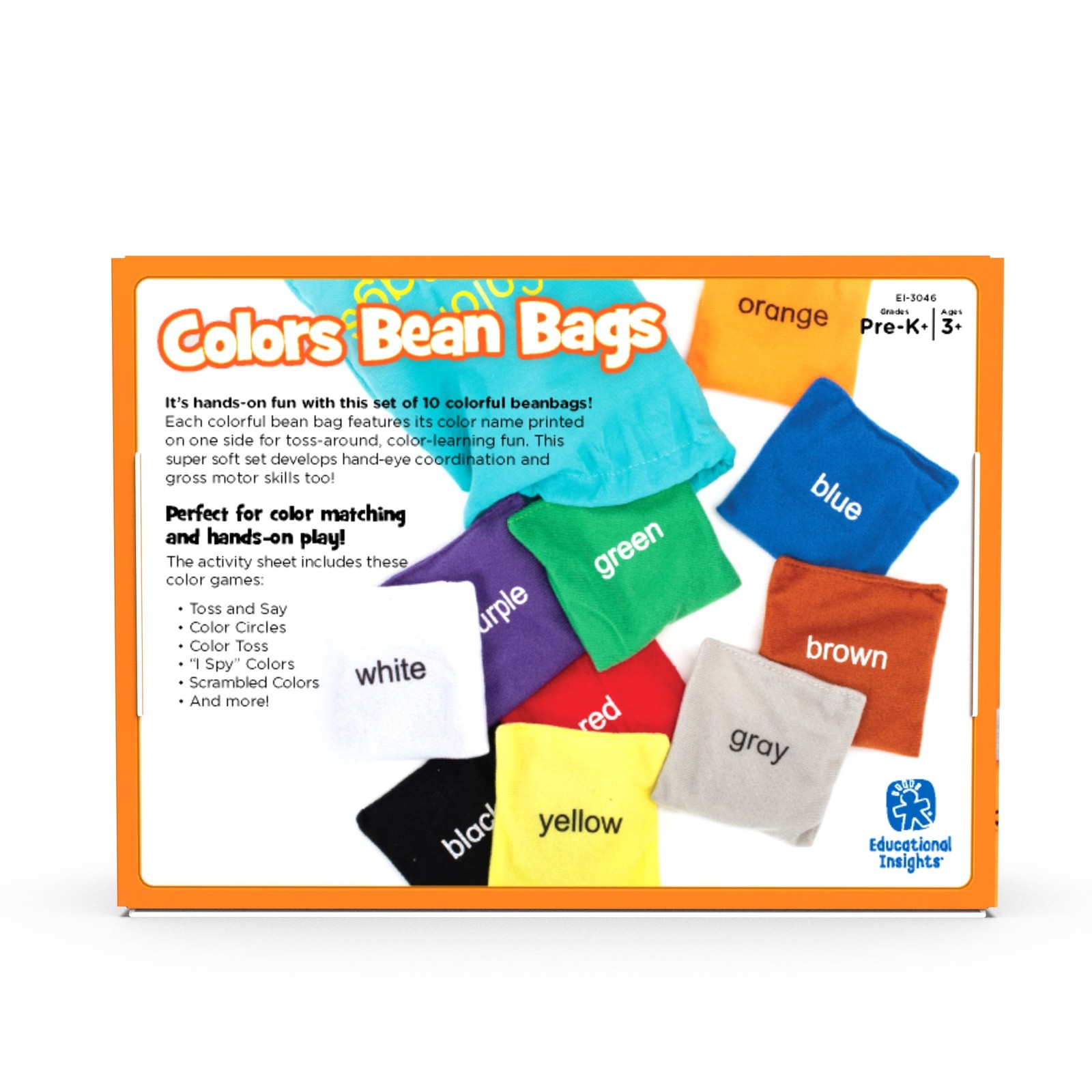 Educational Insights Colors Bean Bags, Set of 10, Preschool Toys, Ages 3 and up