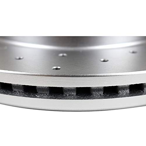 Front and Rear Drilled and Slotted Brake Rotors Ceramic Brake Pads Replacement