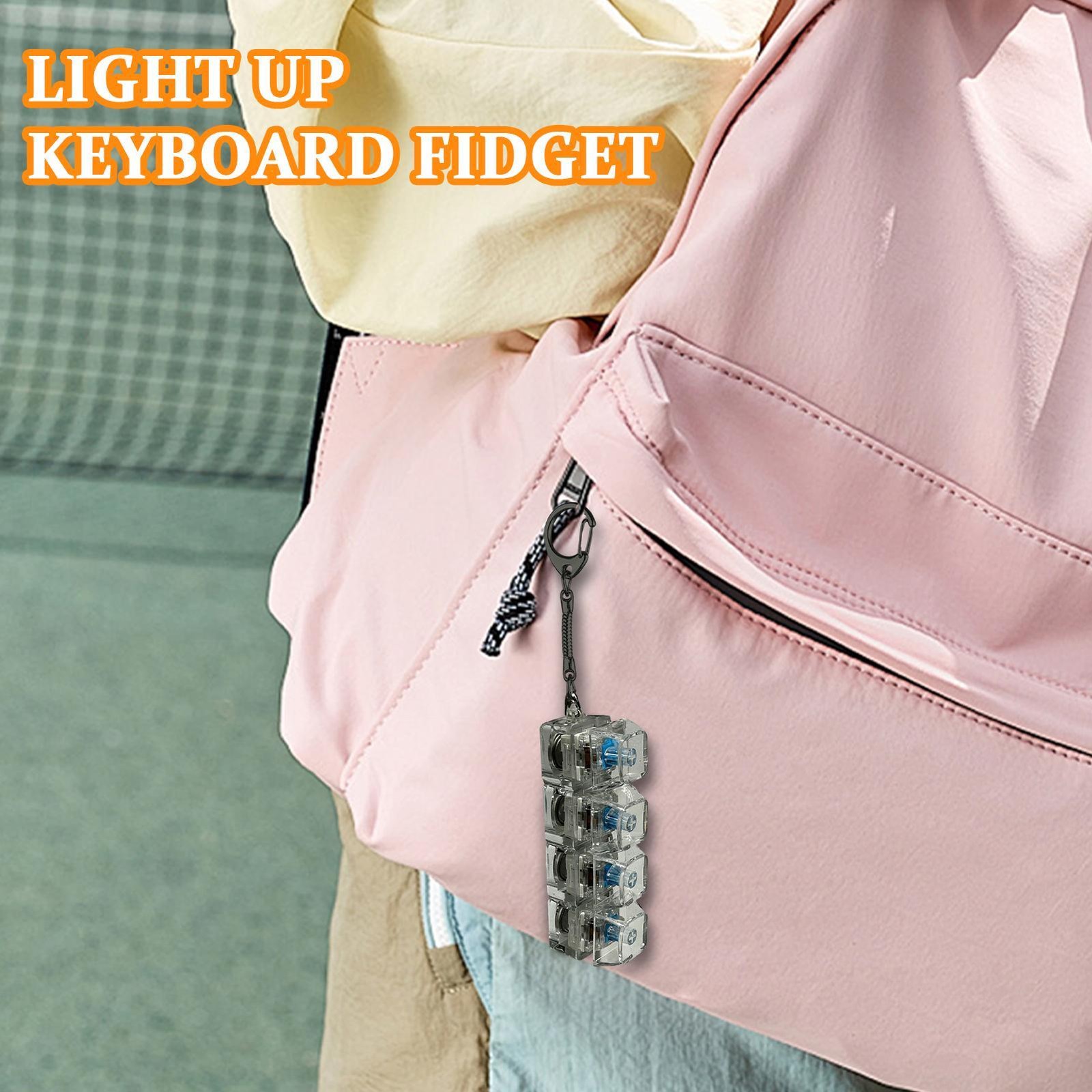 Light Up Keyboard Fidget Toy Transparent Colorful Lights Clicker For Boys Girls