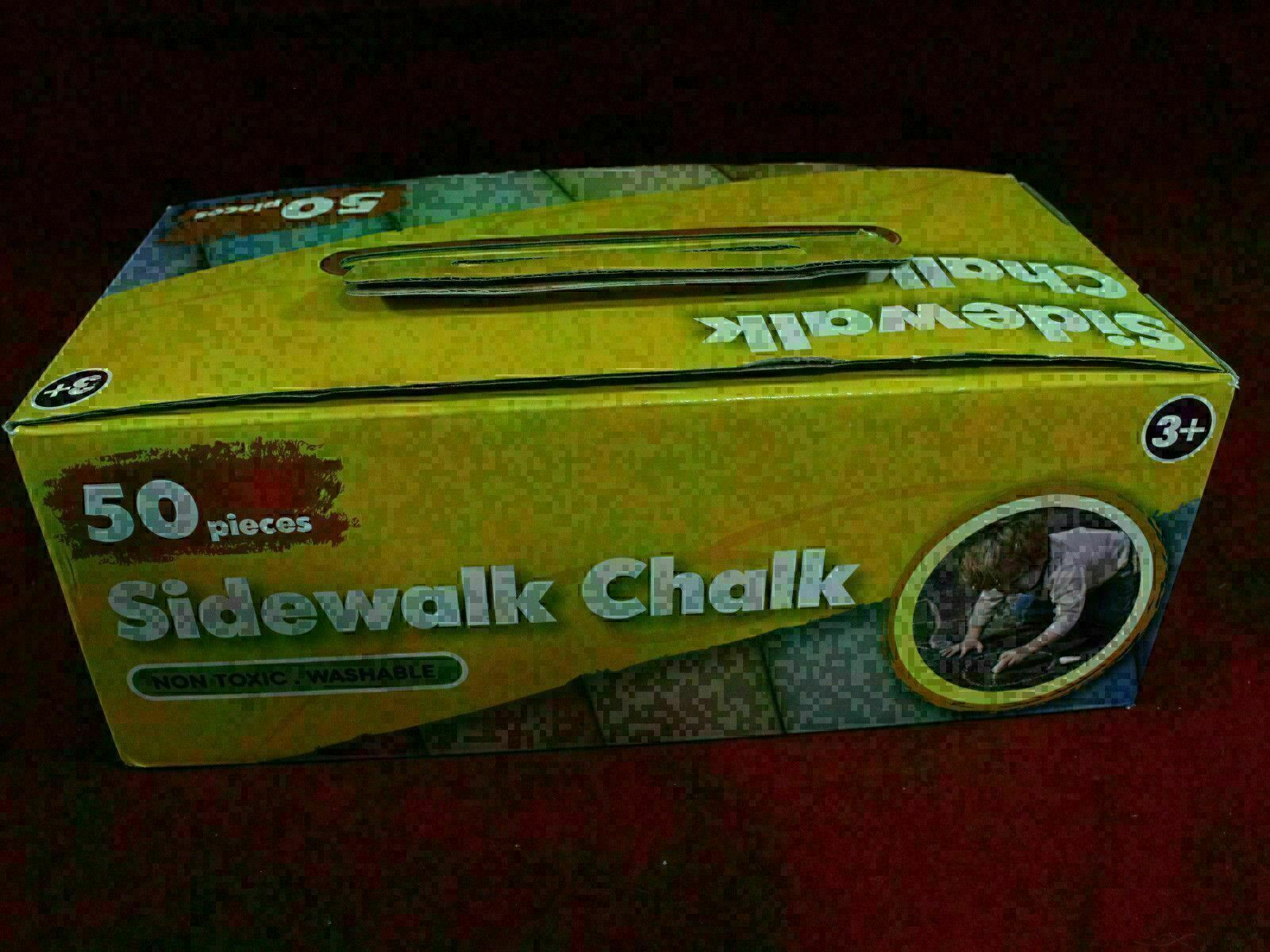 New 50 Pieces of washable and non toxic Sidewalk Concrete Chalk Childrens Game