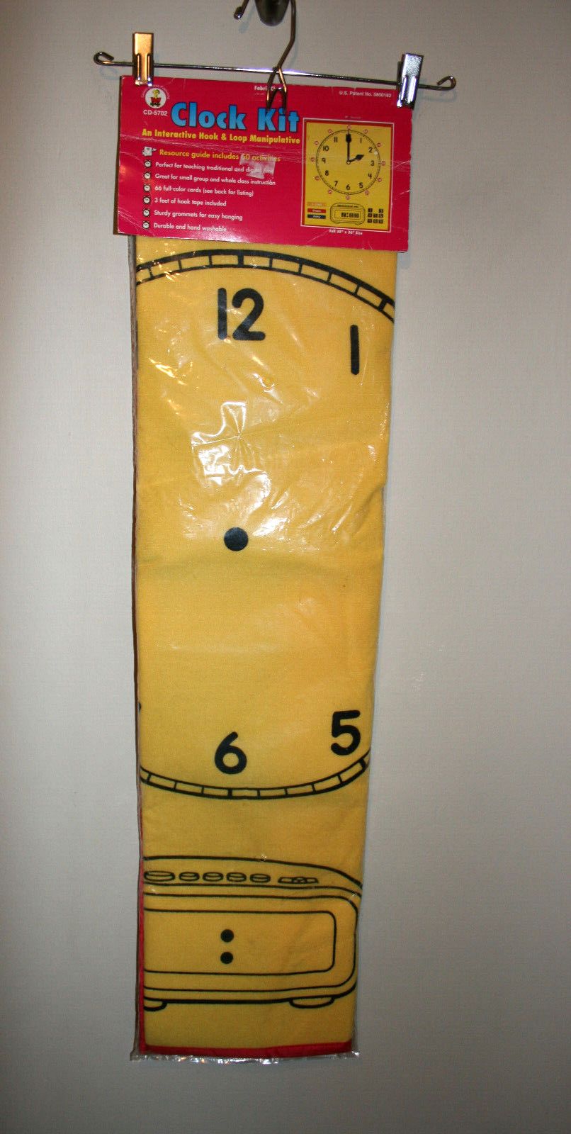 NEW Carlson Dellosa Clock Kit Classroom Homeschool Interactive Large 30×36″