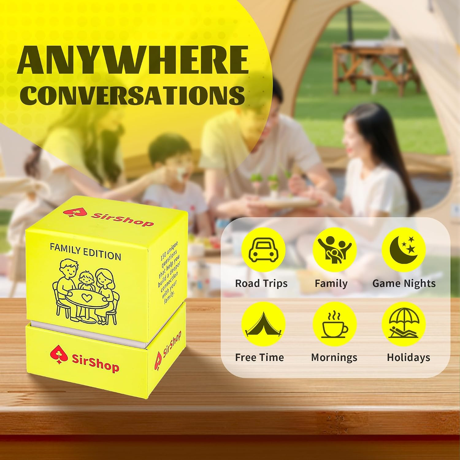 Conversation Cards 150 PC, Meaningful Family Conversation Cards, Engaging Fun Ca