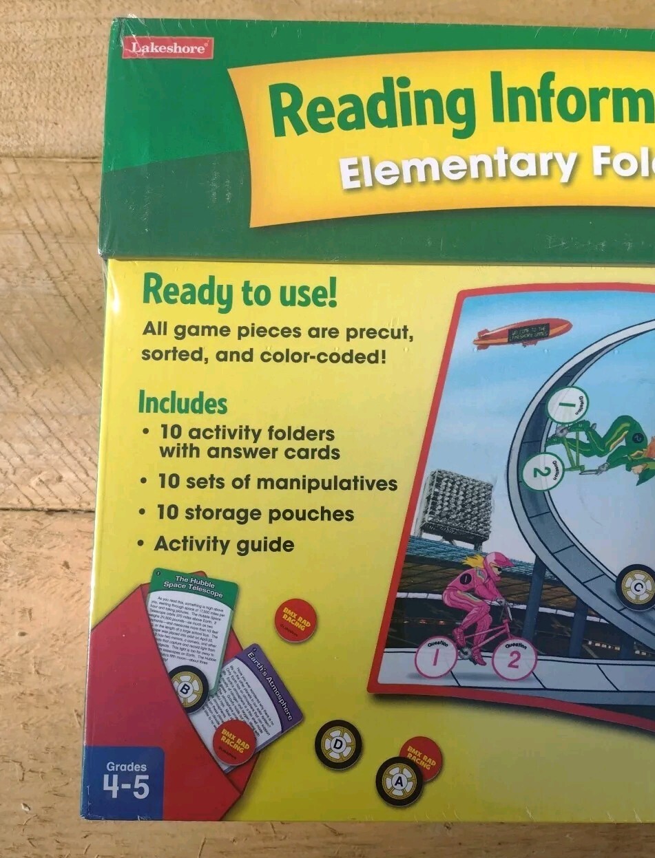 Lakeshore Reading Informational Text Elementary Folder Games Grades 4-5 NIB