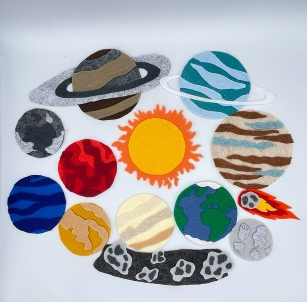 Our Solar System Felt Set for Felt or Flannel Board Play