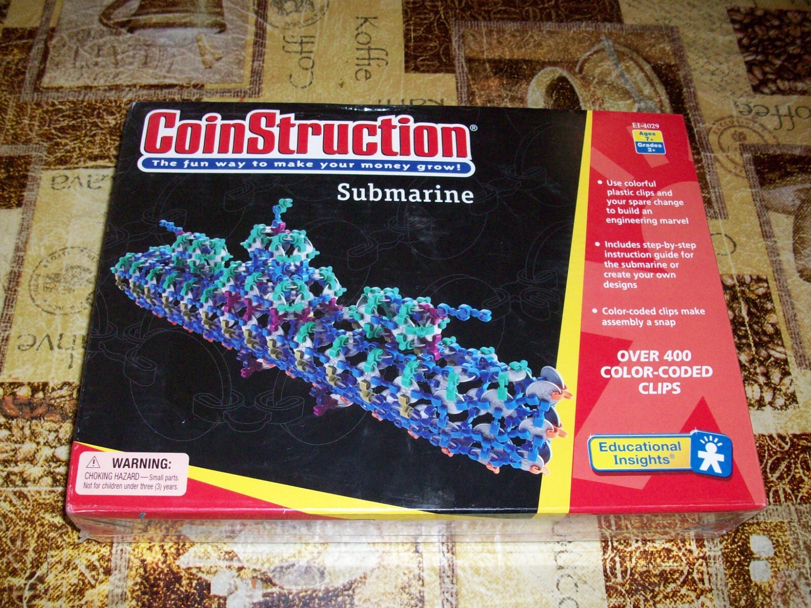Educational Insights Coin Struction Submarine EI-4029 Kit Age 7+ 400+ Color NEW