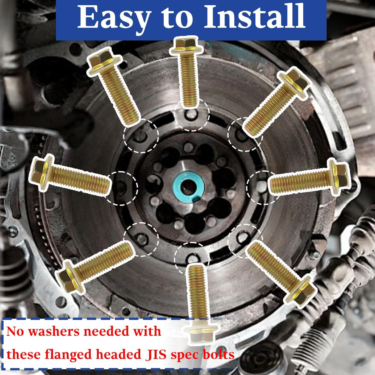 12 Pcs 551652 Bell Housing Bolts Set Kit Compatible with LS/LT Engine Transmissi