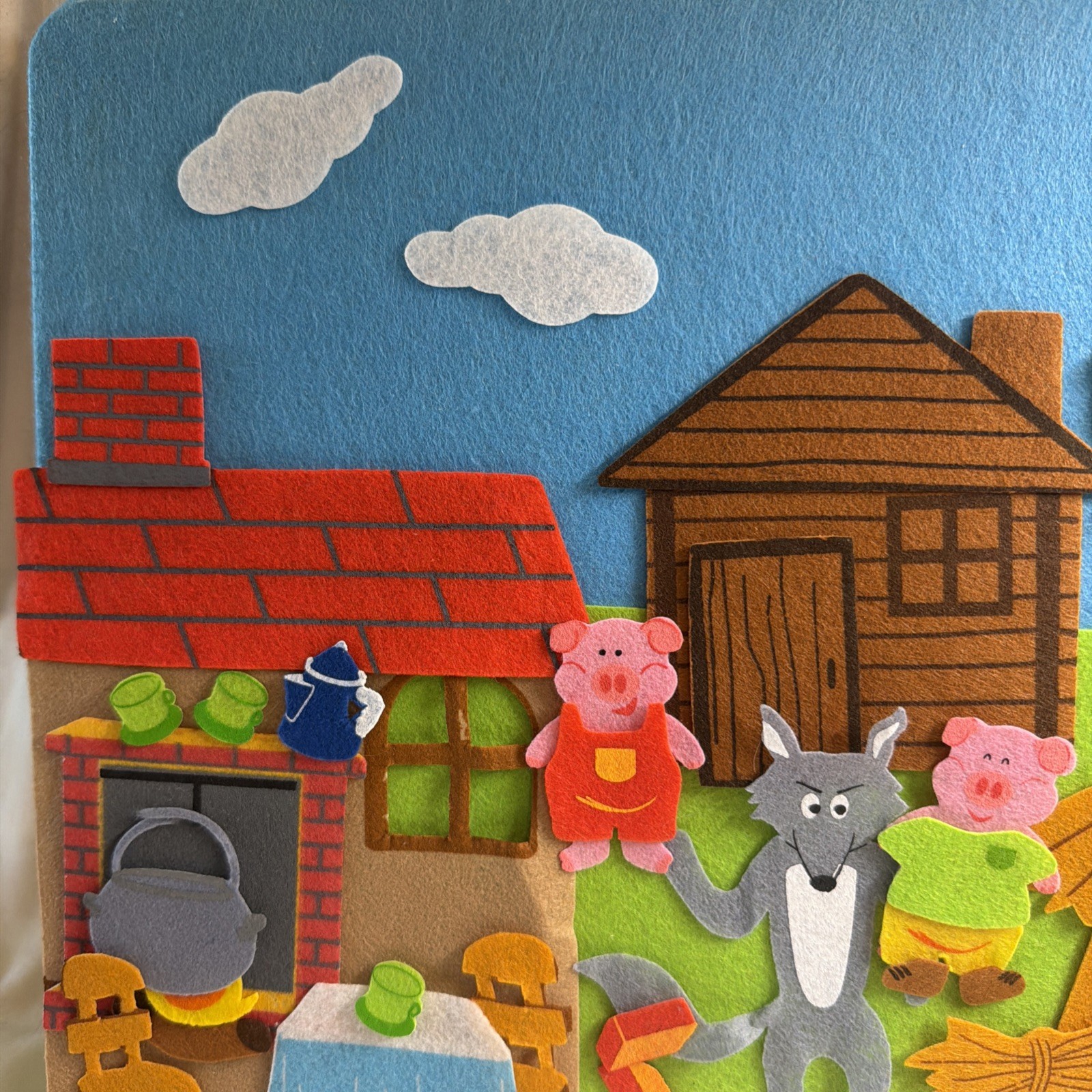 Felt Creations Hurricane Toys THREE PIGS Storyboard 43 Pieces
