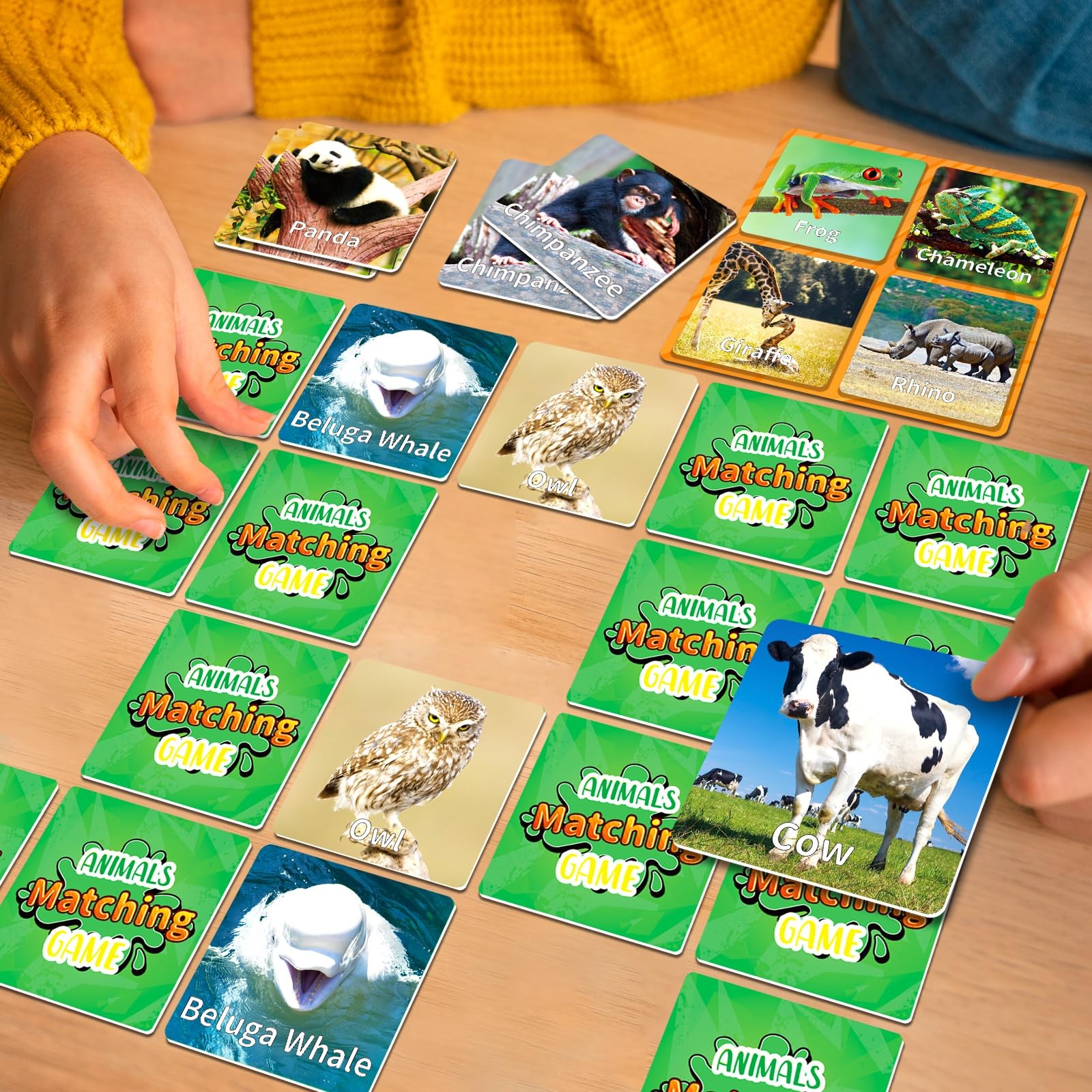 Animal Matching Game for Kids 100PCS Memory Card Game for Toddlers Preschool