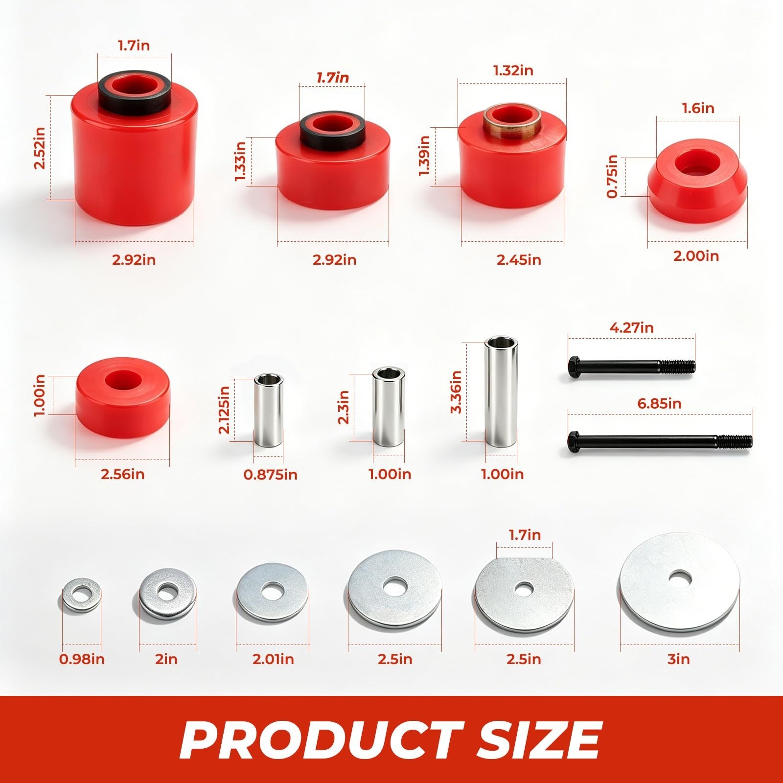 Polyurethane Body Mount Bushing Kit for 1980-1998 F-150/F-250/F-350 (2WD/4WD)…