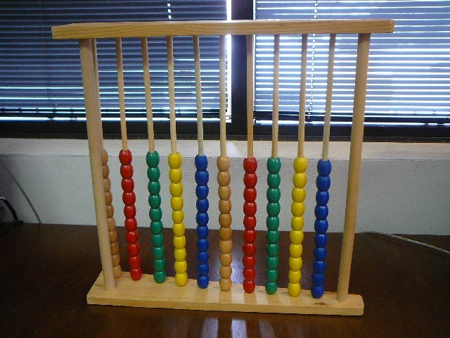 Kids Preschool Home Montessori Abacus Frame Toy for Math Learning Counting