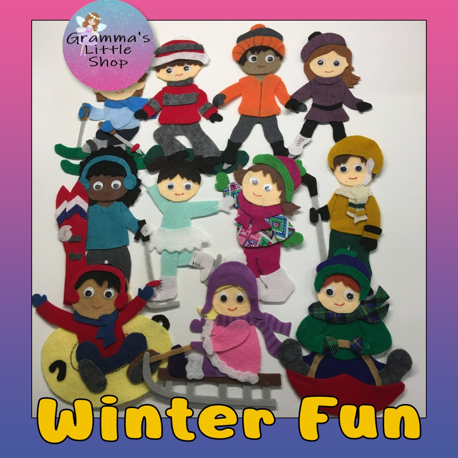 Winter Fun – Celebrate Snowy Days – Sample Set for Felt /Flannel Board Play