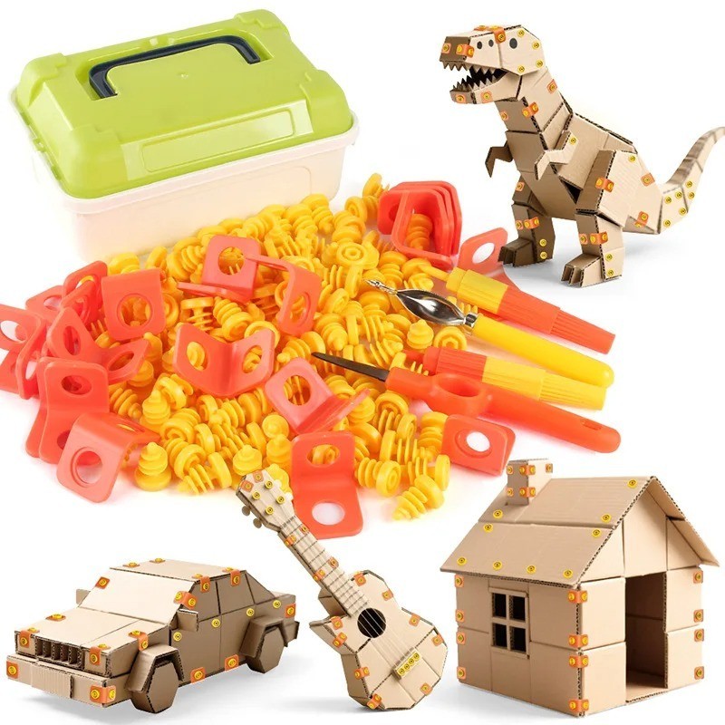 Children’s educational puzzle toy cardboard DIY screw set, manual tightening