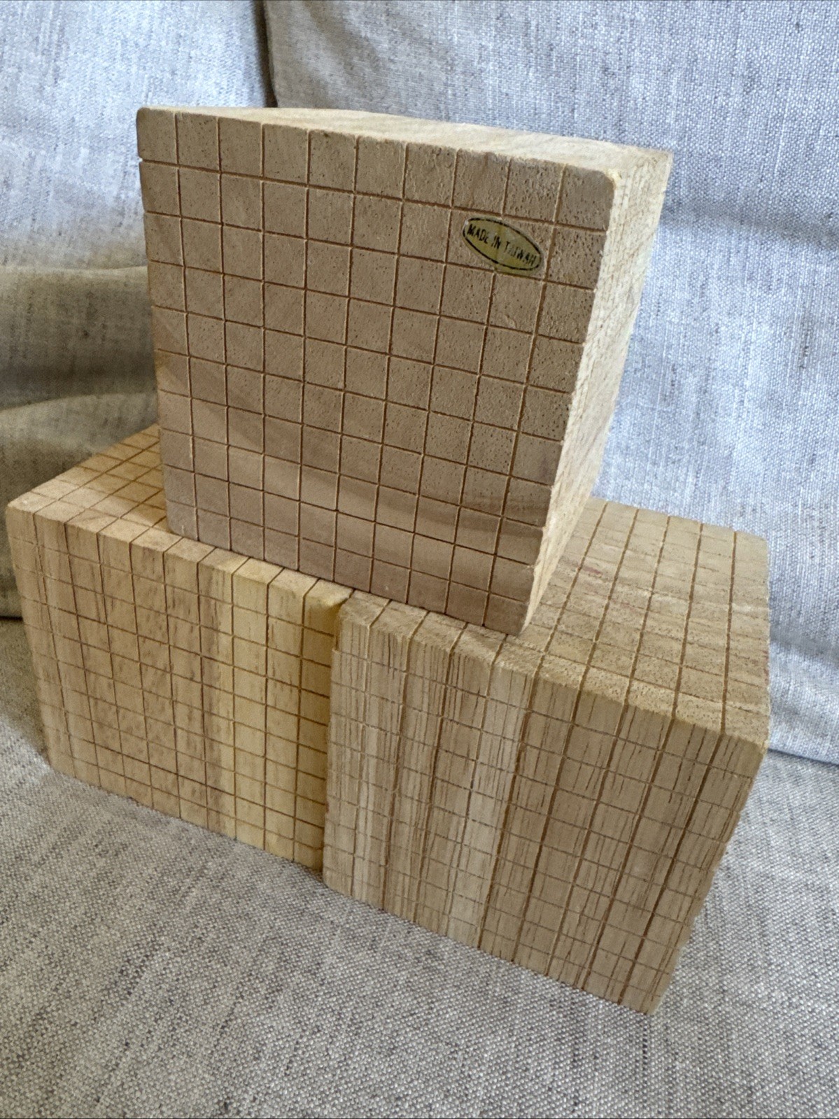 Montessori Mathematics Material Wood Thousand Cube Set Of 3 Math